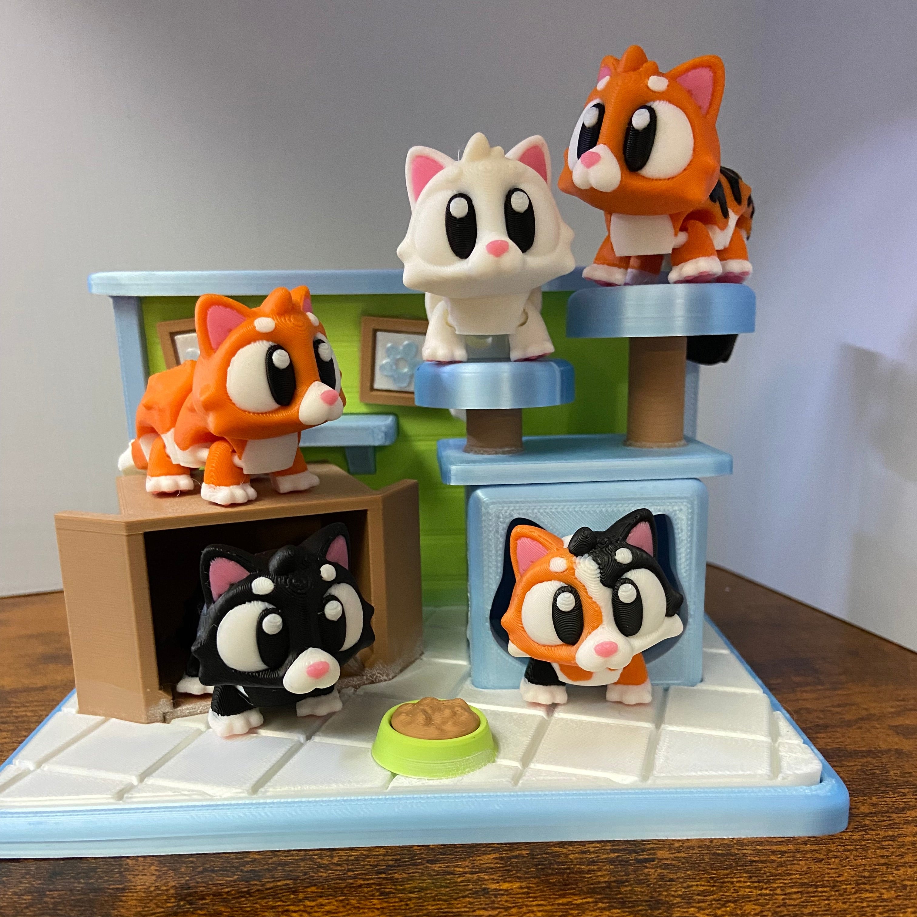 Kitty Corner Kitties -3D Printed Fidget Desk Buddy (without display)