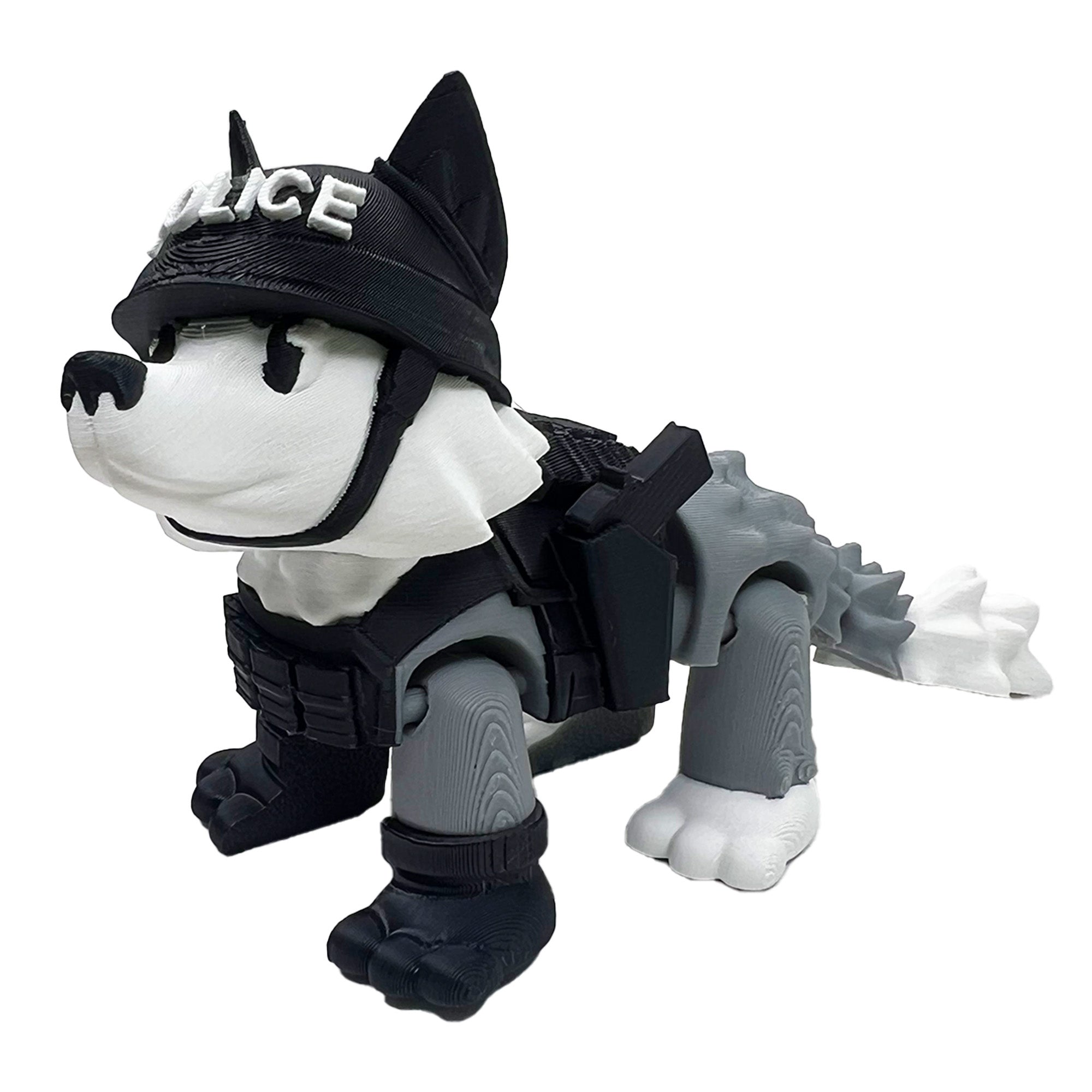 Military Mascot Dog – 3D Printed Fidget Desk Buddy (Flag or No Flag) – Veteran, Police, Air Force, Marine Corps, Army, Navy