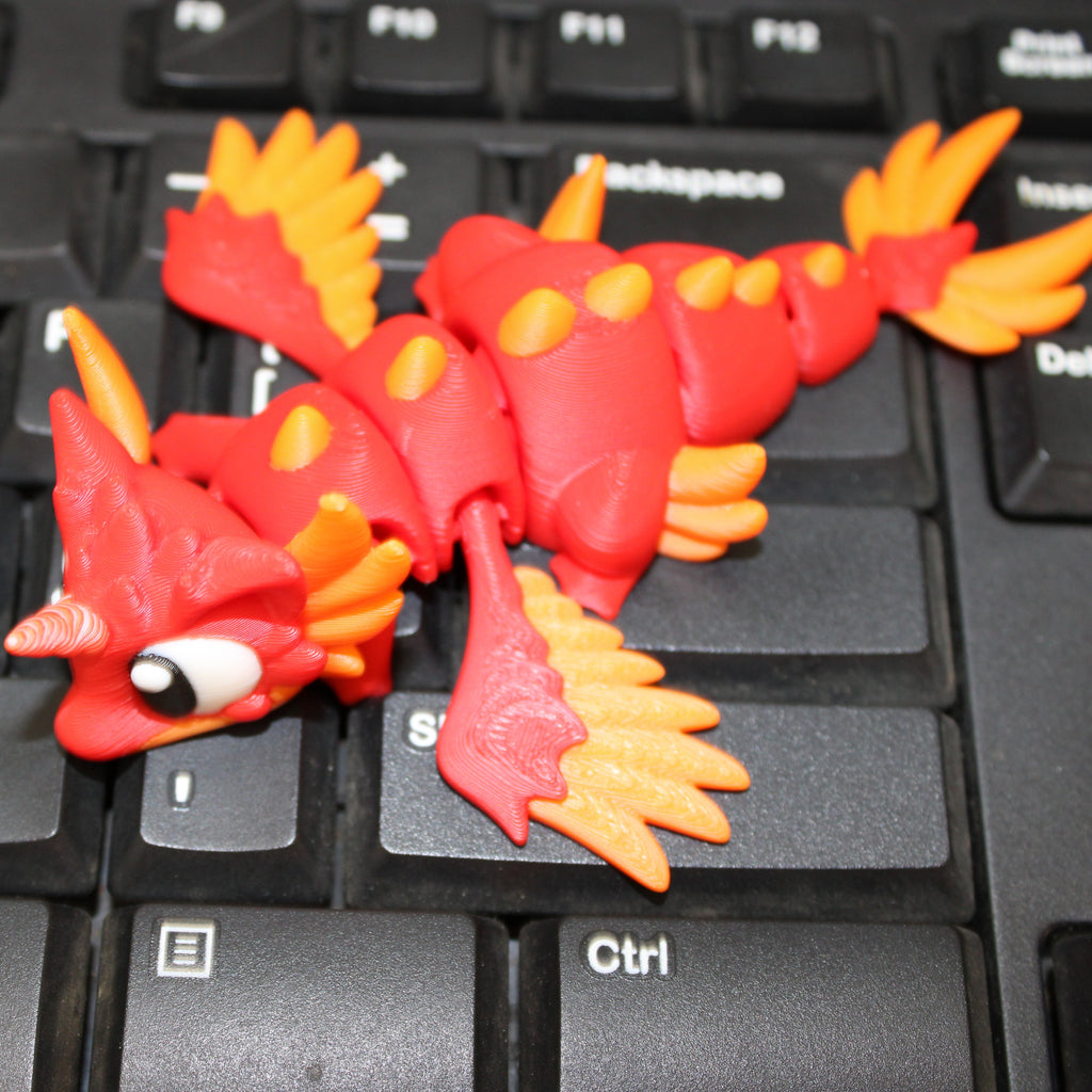 Baby Fire Dragon Fidget -3d printed desk companion