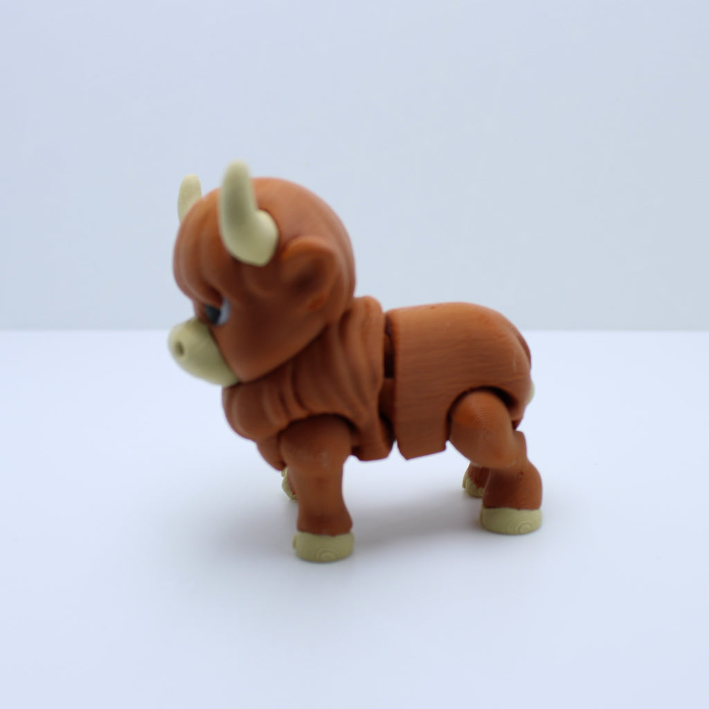 Humble Highland Cow Fidget – 3d Printed Desk Buddy & Keychain