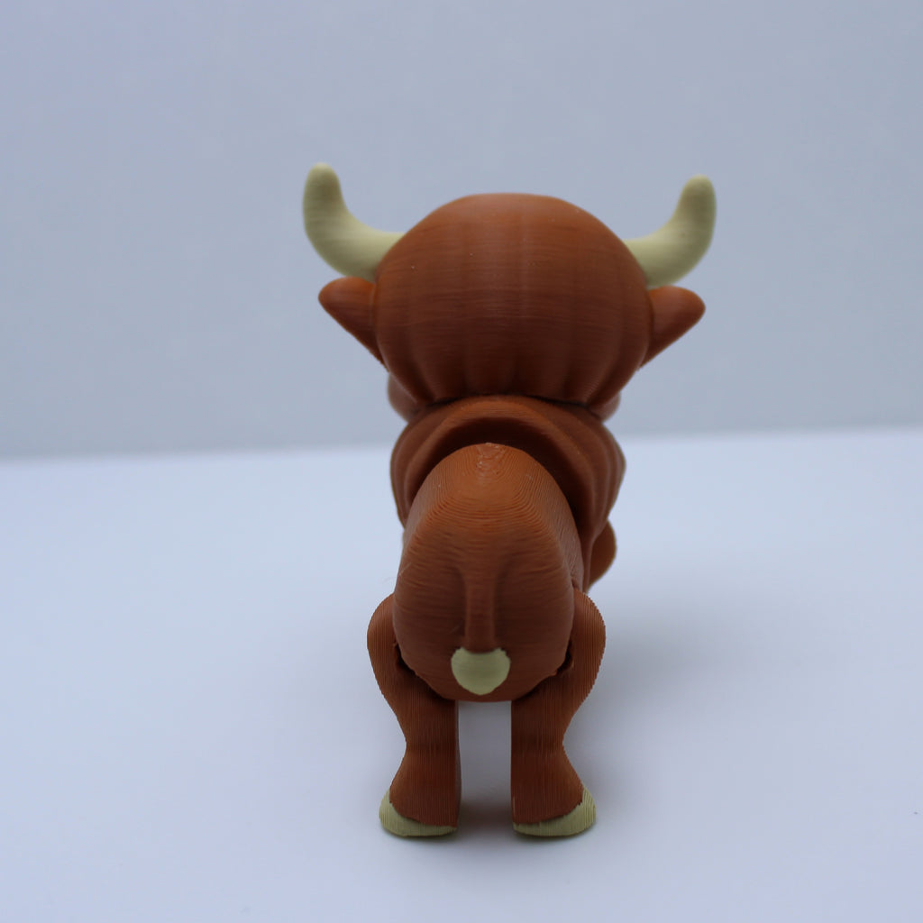 Humble Highland Cow Fidget – 3d Printed Desk Buddy & Keychain