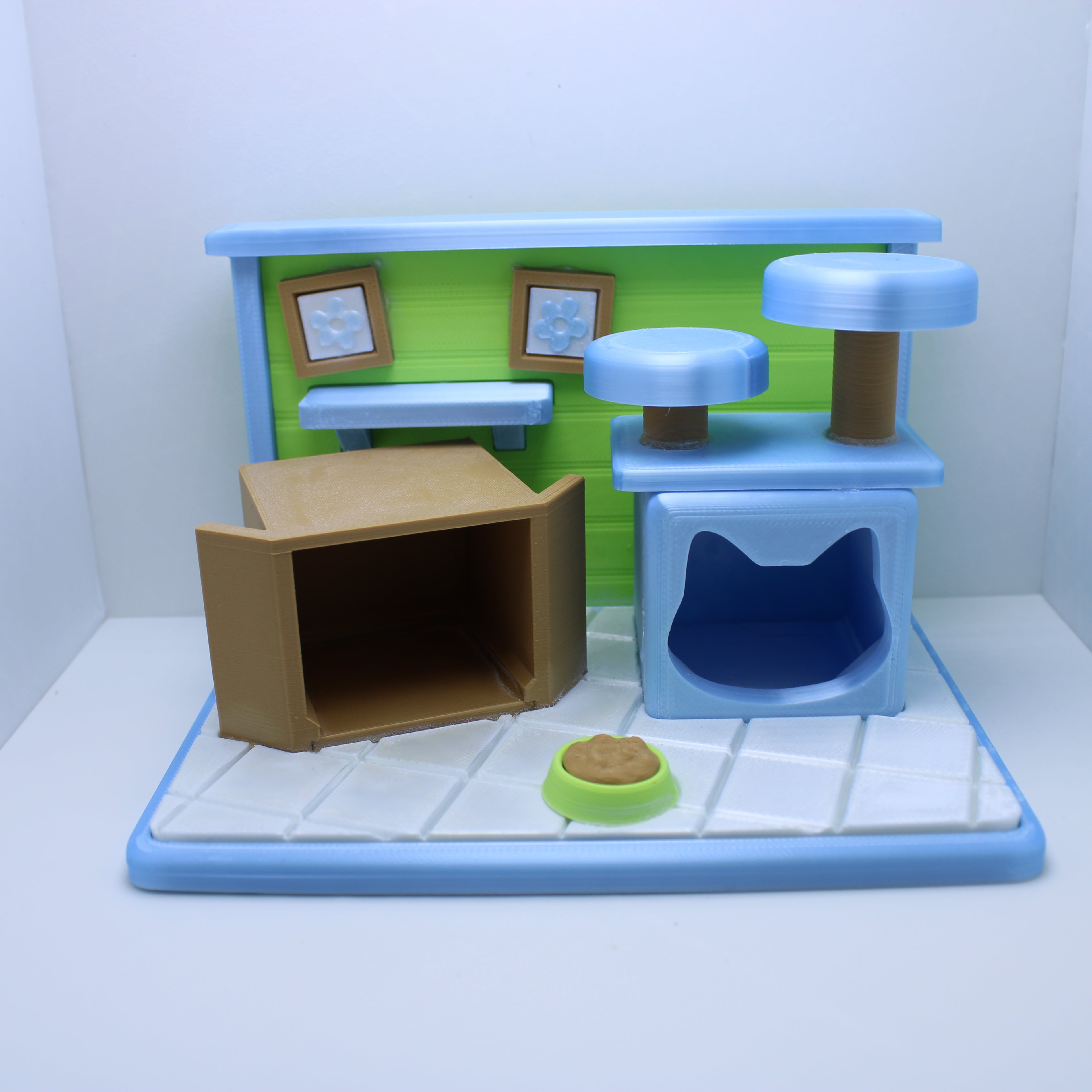 Kitty Corner Cat Tower -3d Printed Desk Companion (with or without kitties)