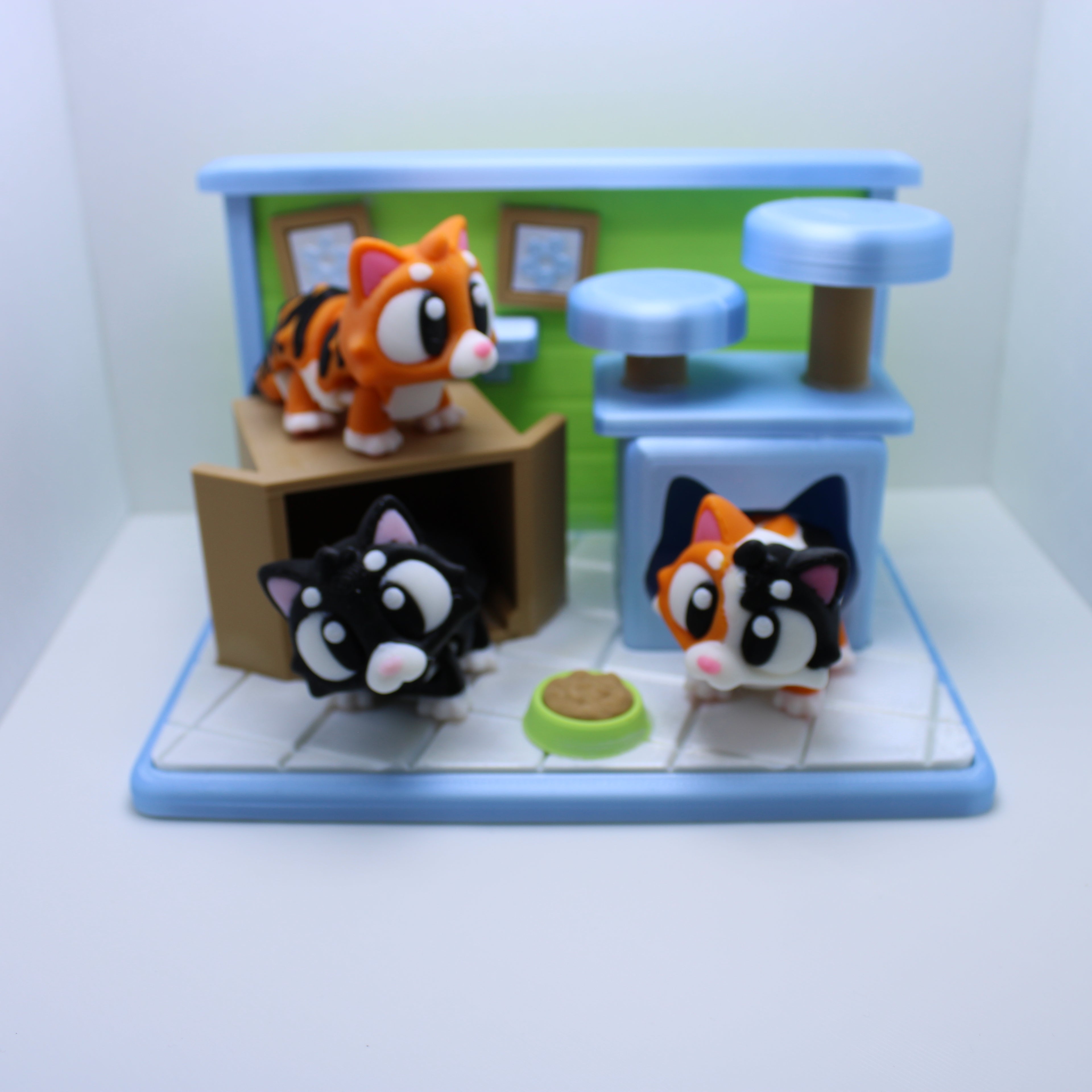 Kitty Corner Cat Tower -3d Printed Desk Companion (with or without kitties)