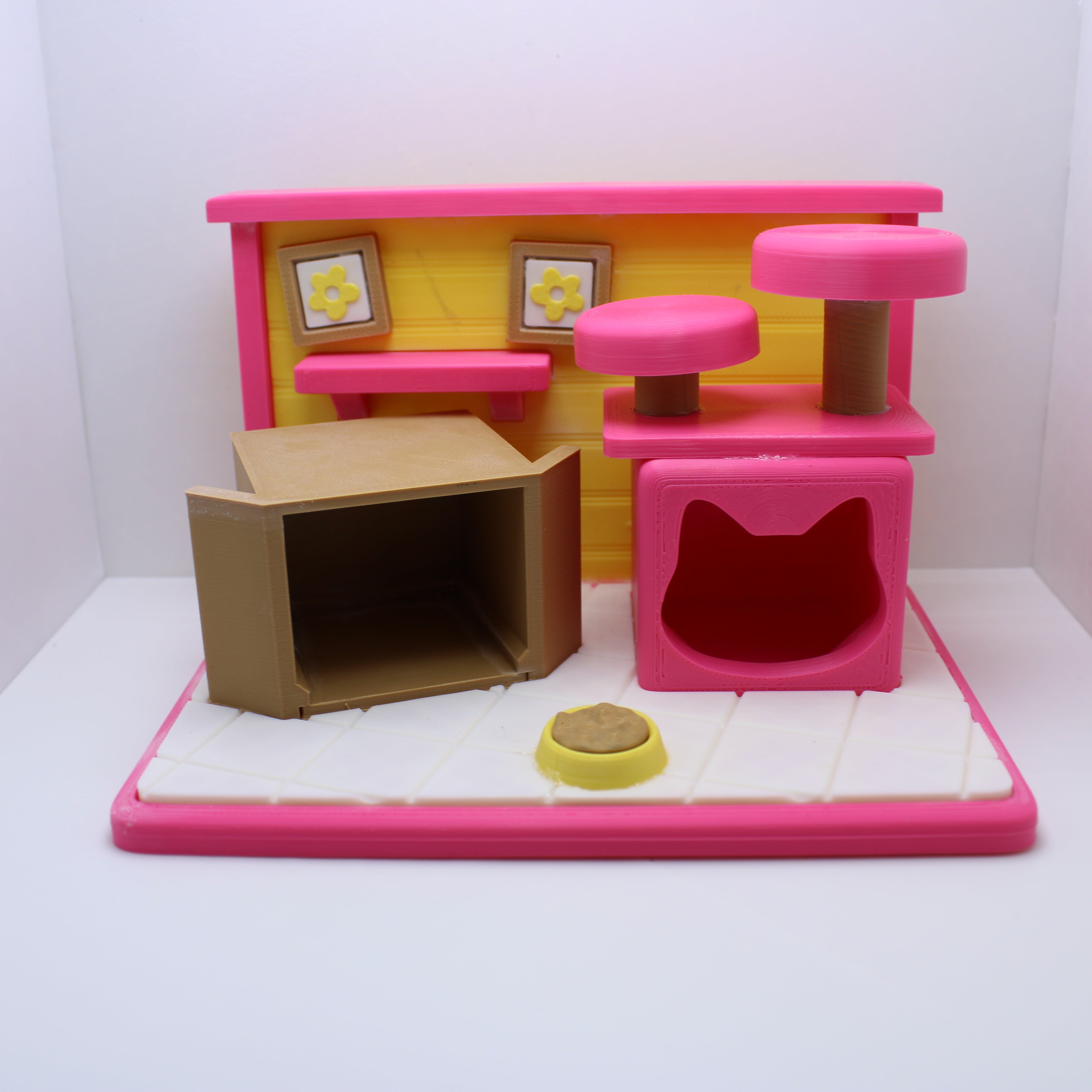 Kitty Corner Cat Tower -3d Printed Desk Companion (with or without kitties)