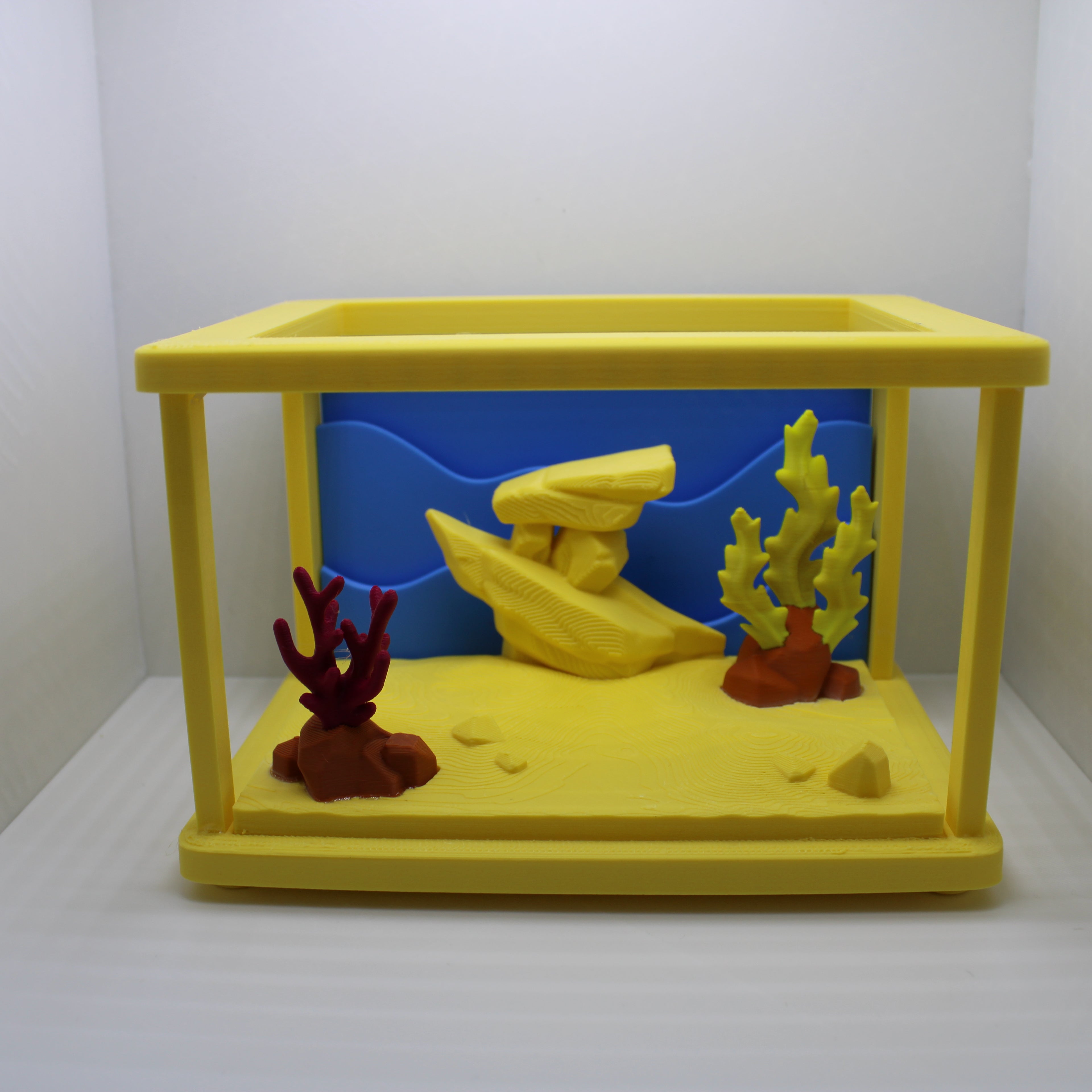 Tropical Aquarium Display (with or without fish and turtle)-3d printed desk companion