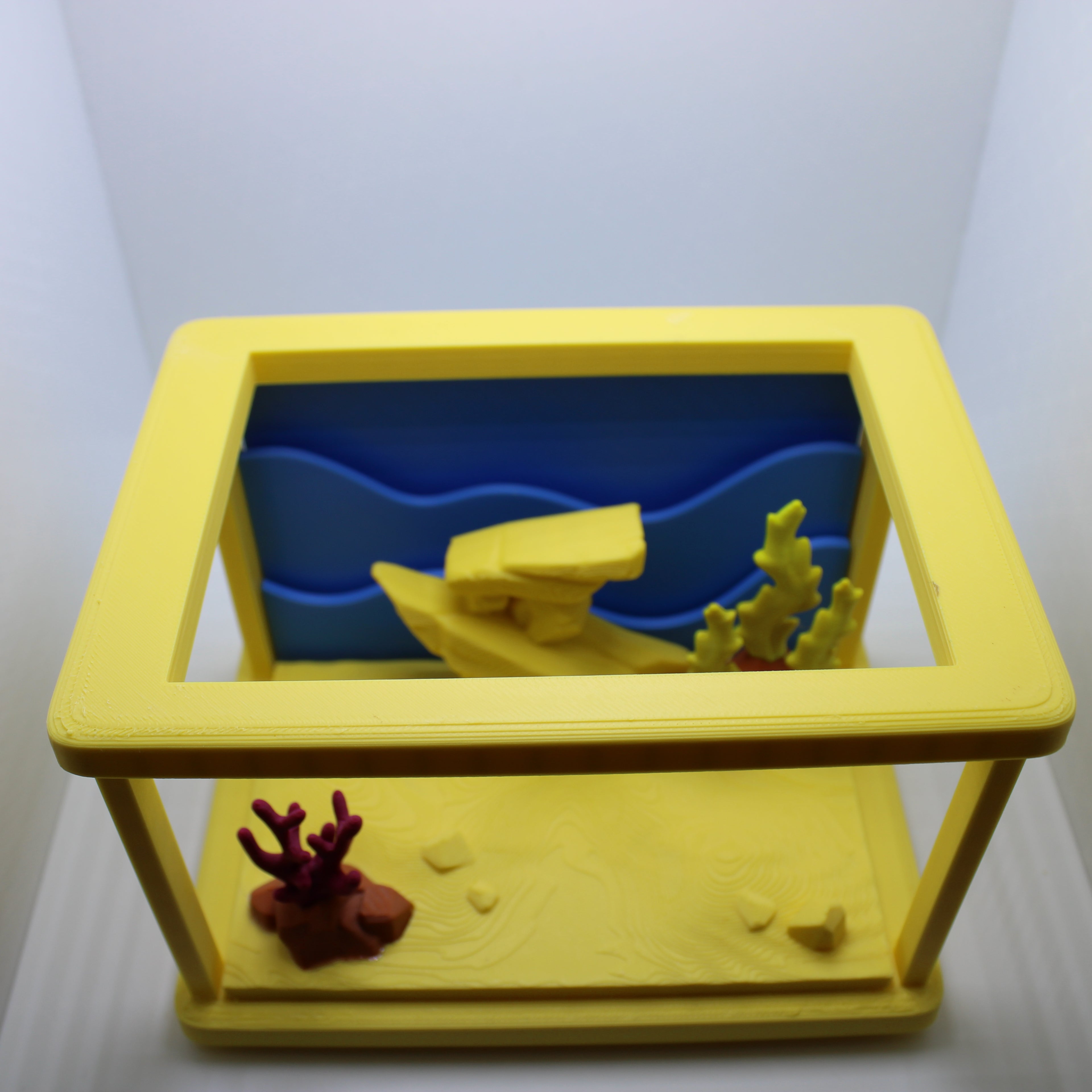 Tropical Aquarium Display (with or without fish and turtle)-3d printed desk companion