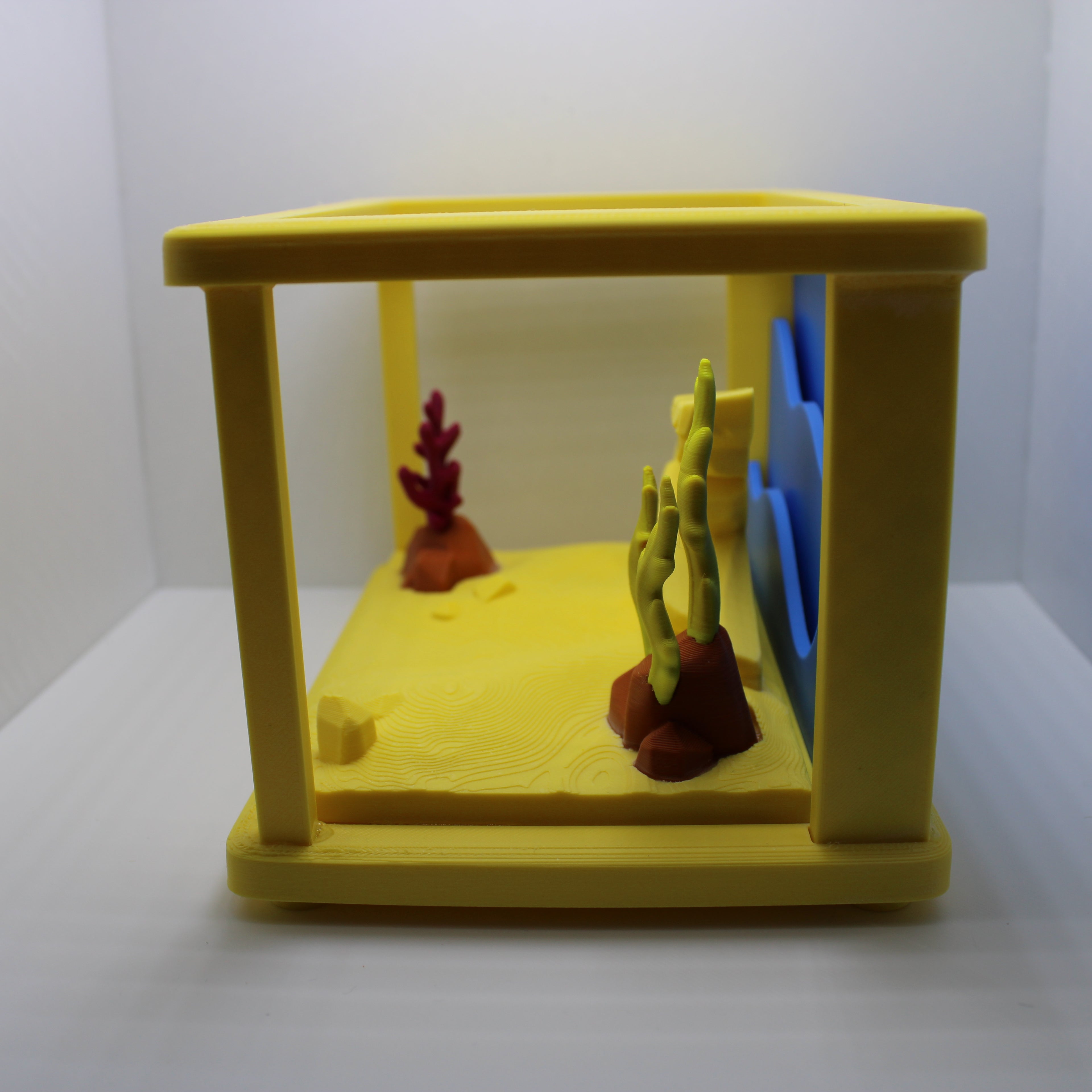 Tropical Aquarium Display (with or without fish and turtle)-3d printed desk companion