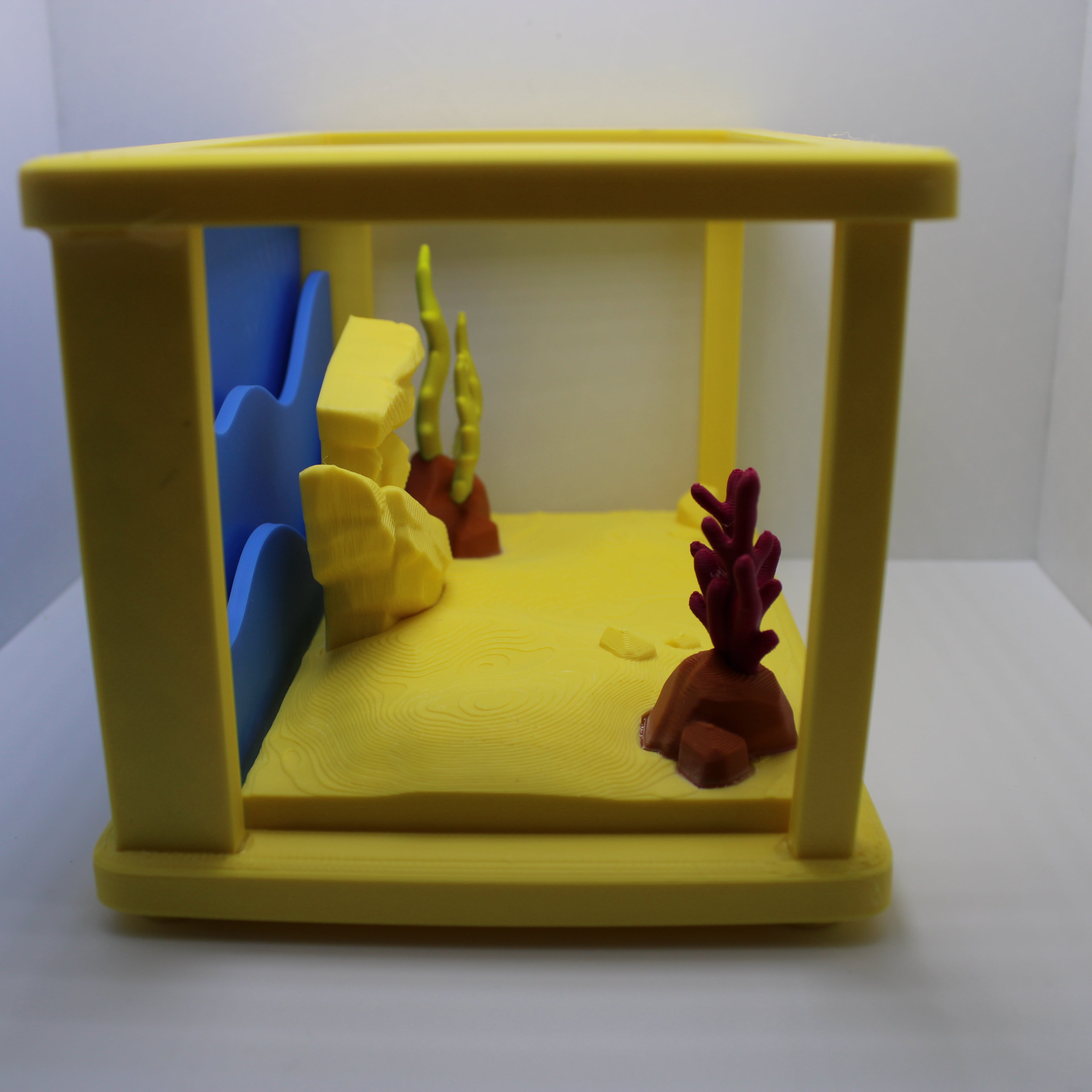 Tropical Aquarium Display (with or without fish and turtle)-3d printed desk companion