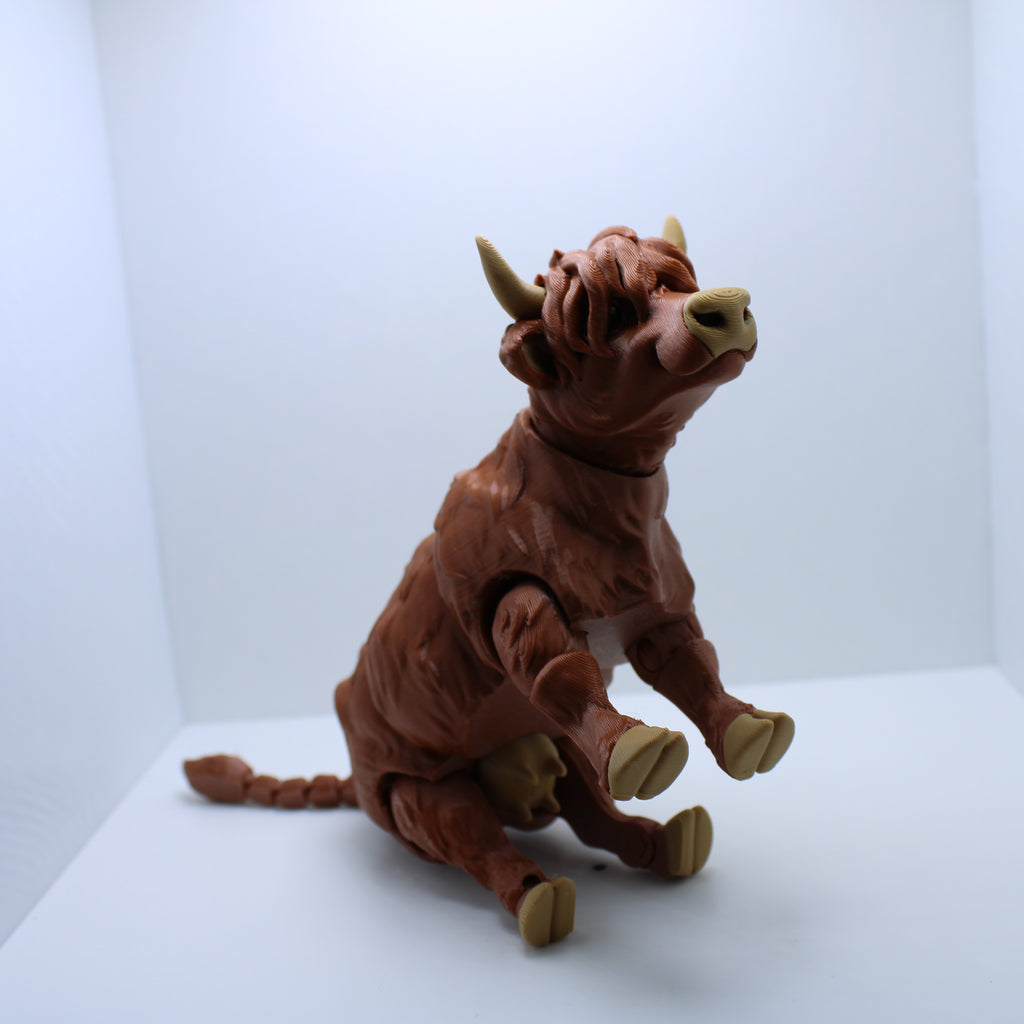 Shaggy Highland Cow — 3D Printed Desk Companion