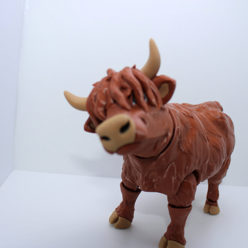 Shaggy Highland Cow — 3D Printed Desk Companion