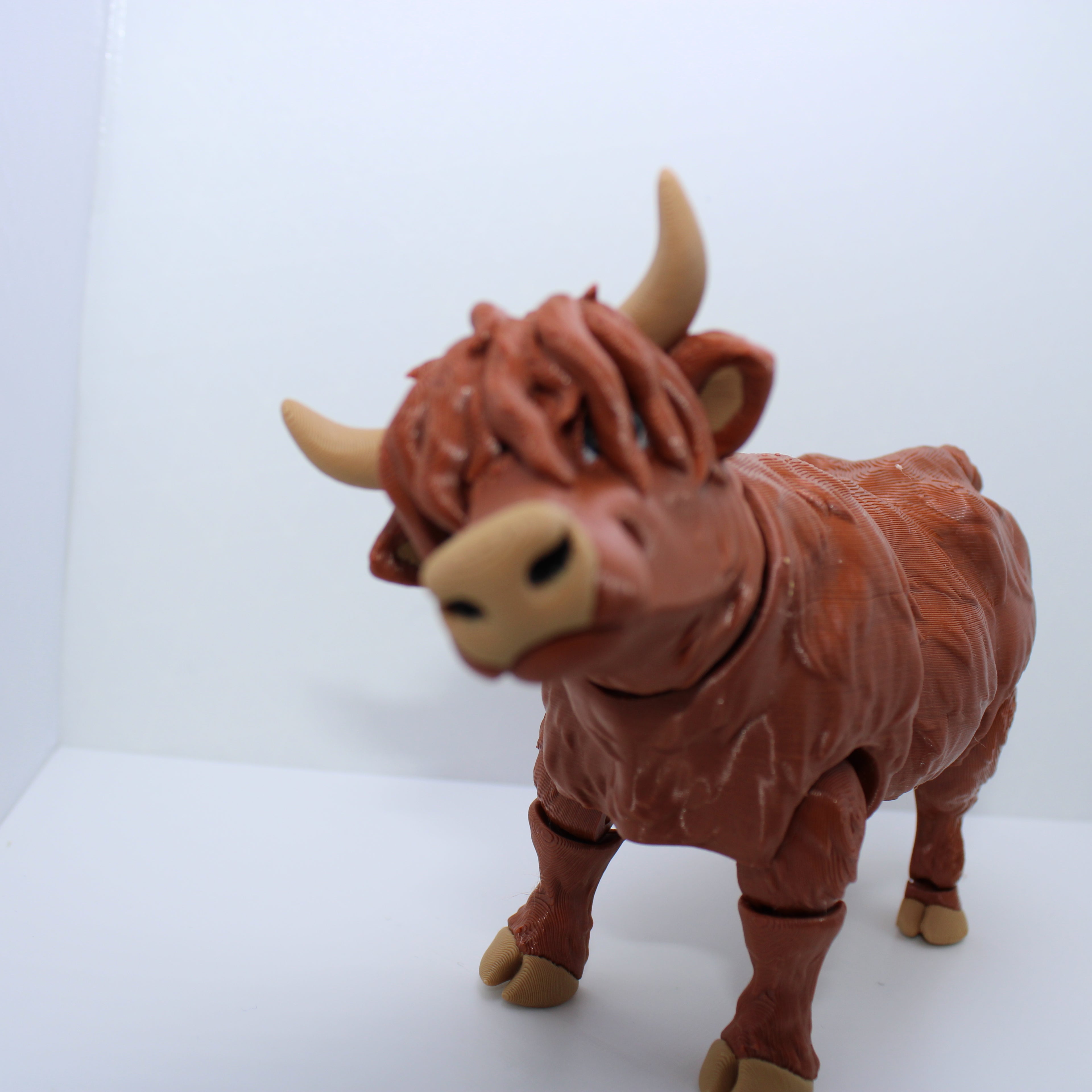 Shaggy Highland Cow — 3D Printed Desk Companion