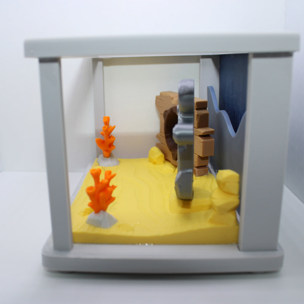 Shipwreck Aquarium Display (with or without sharks and whale) -3d printed desk companion