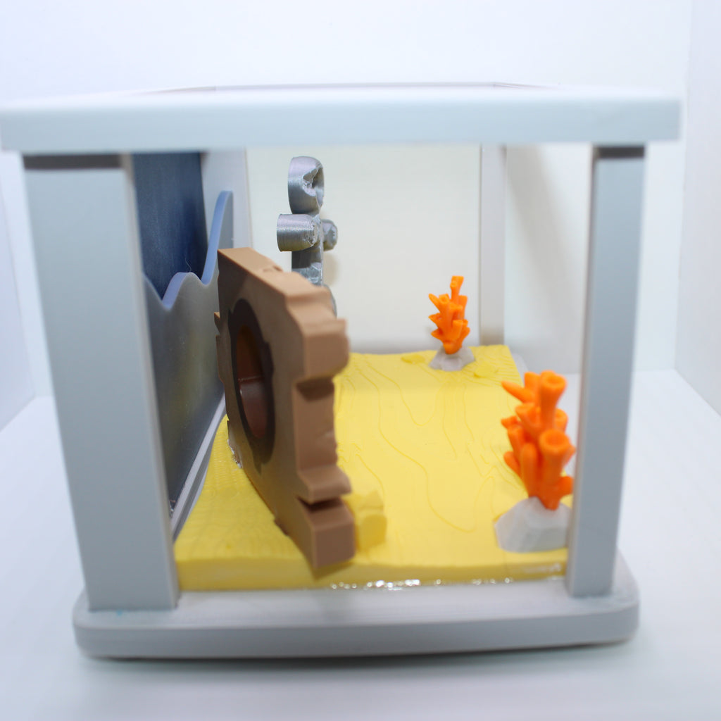 Shipwreck Aquarium Display (with or without sharks and whale) -3d printed desk companion