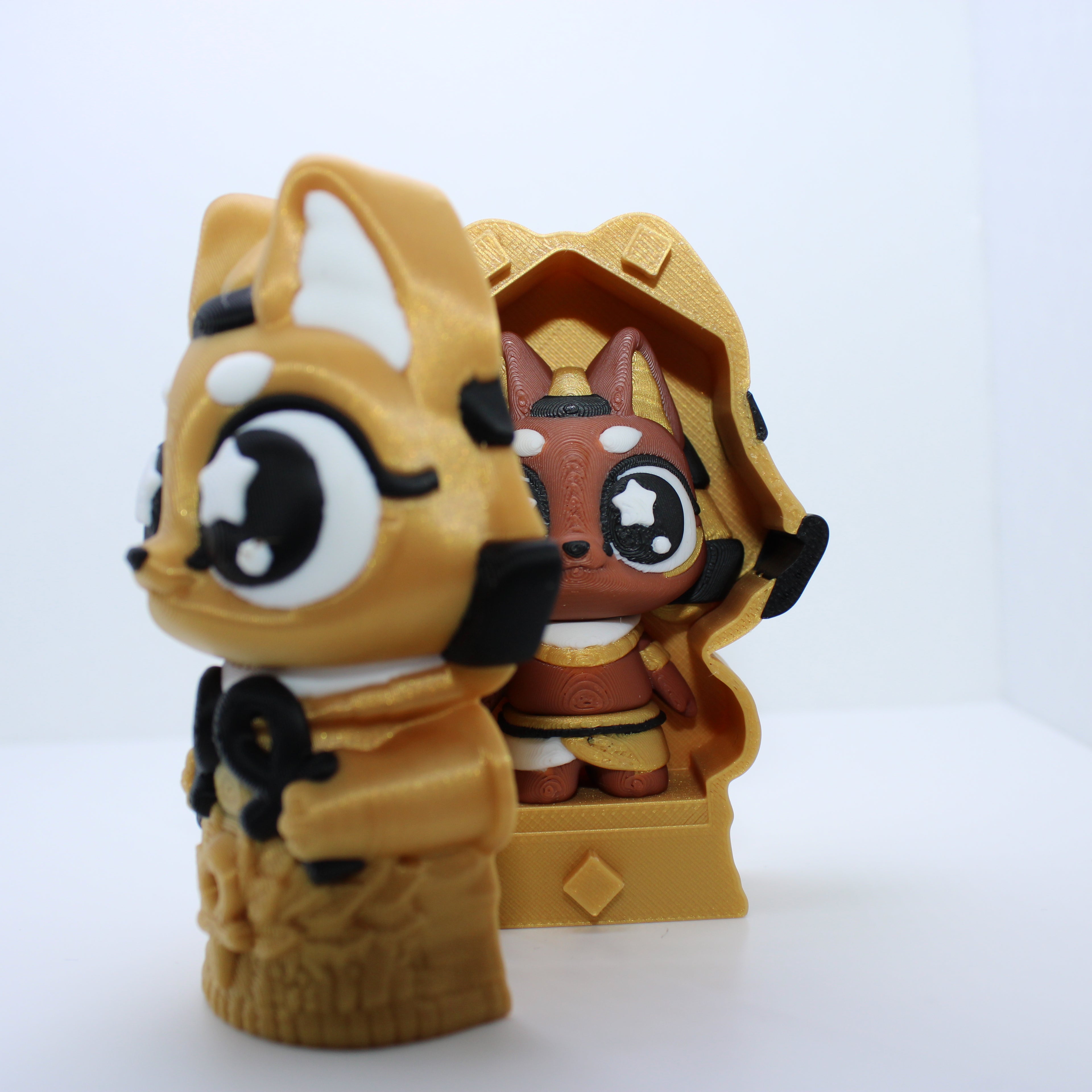 Egyptian Gods (Anubis, Ra, and Bastet)-3D printed desk buddy & keychain