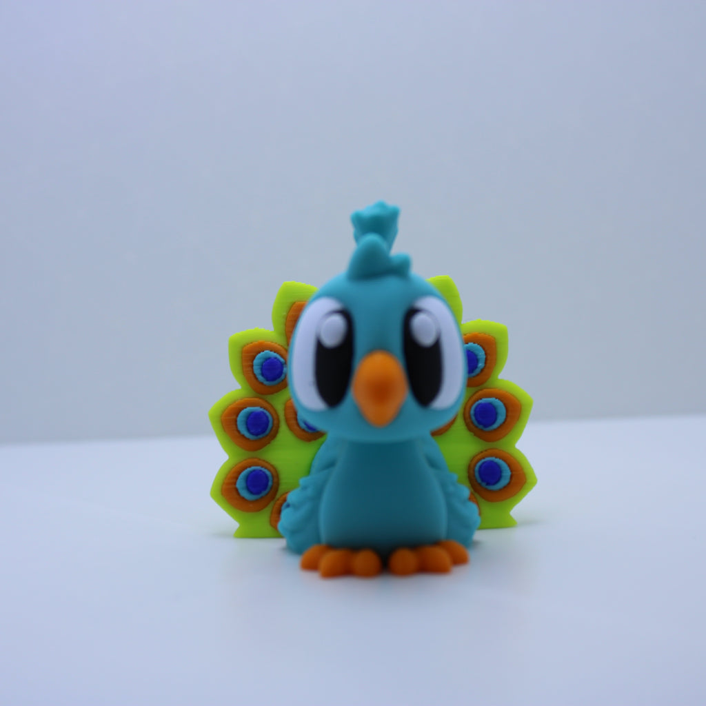 "Petunia" the Peacock -3D printed desk buddy