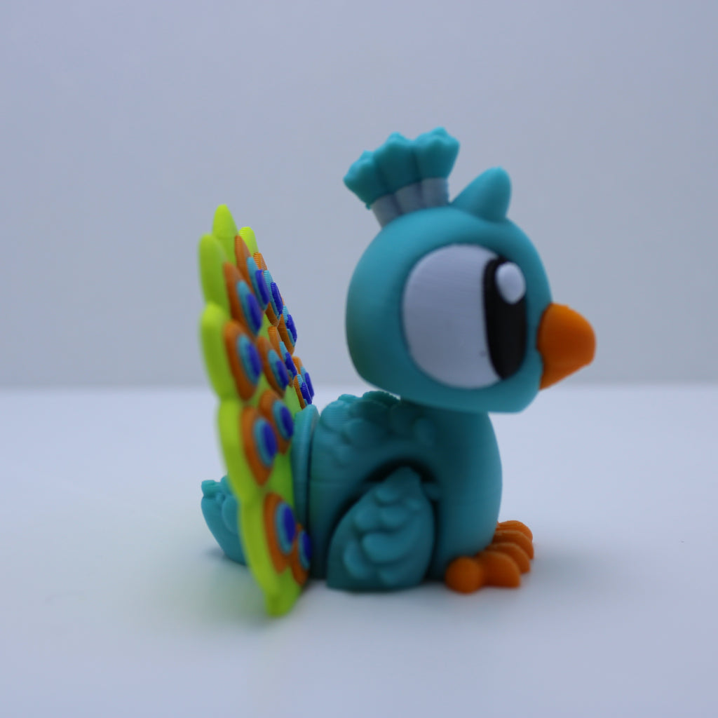 "Petunia" the Peacock -3D printed desk buddy