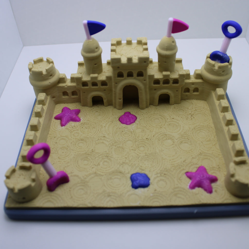 Sand Castle Display (with or without crabs and seagull) -3d printed desk companion