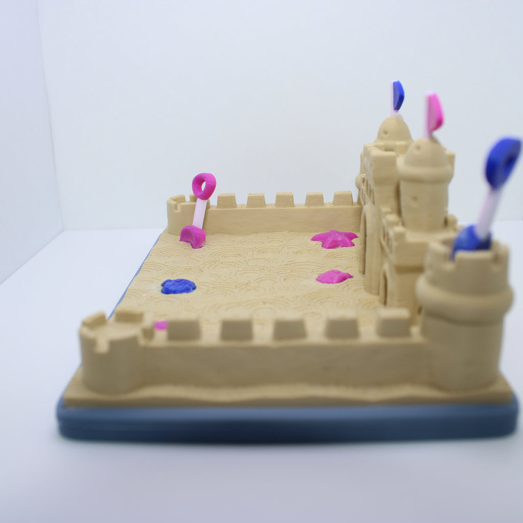 Sand Castle Display (with or without crabs and seagull) -3d printed desk companion