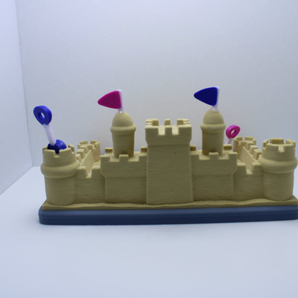 Sand Castle Display (with or without crabs and seagull) -3d printed desk companion
