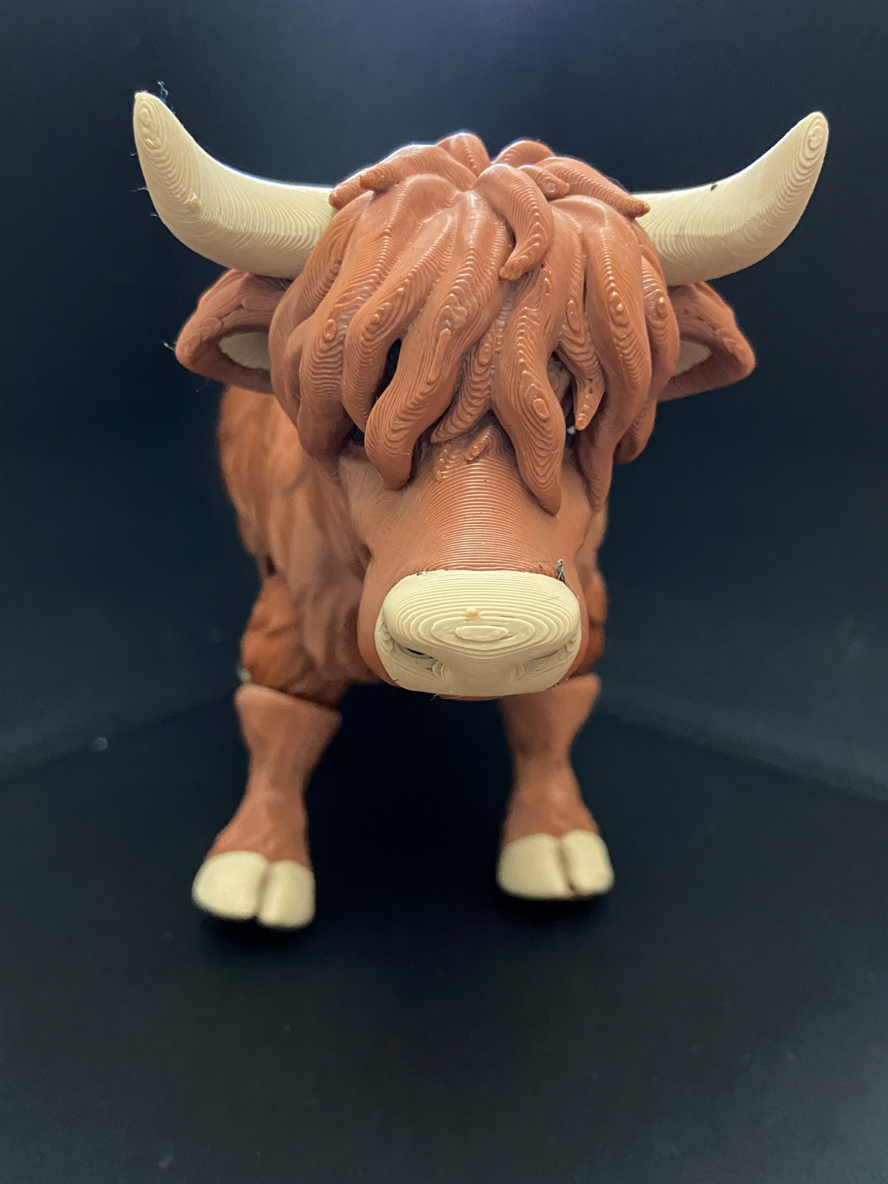 Large Articulated Highland Cow — 3D Printed Desk Buddy