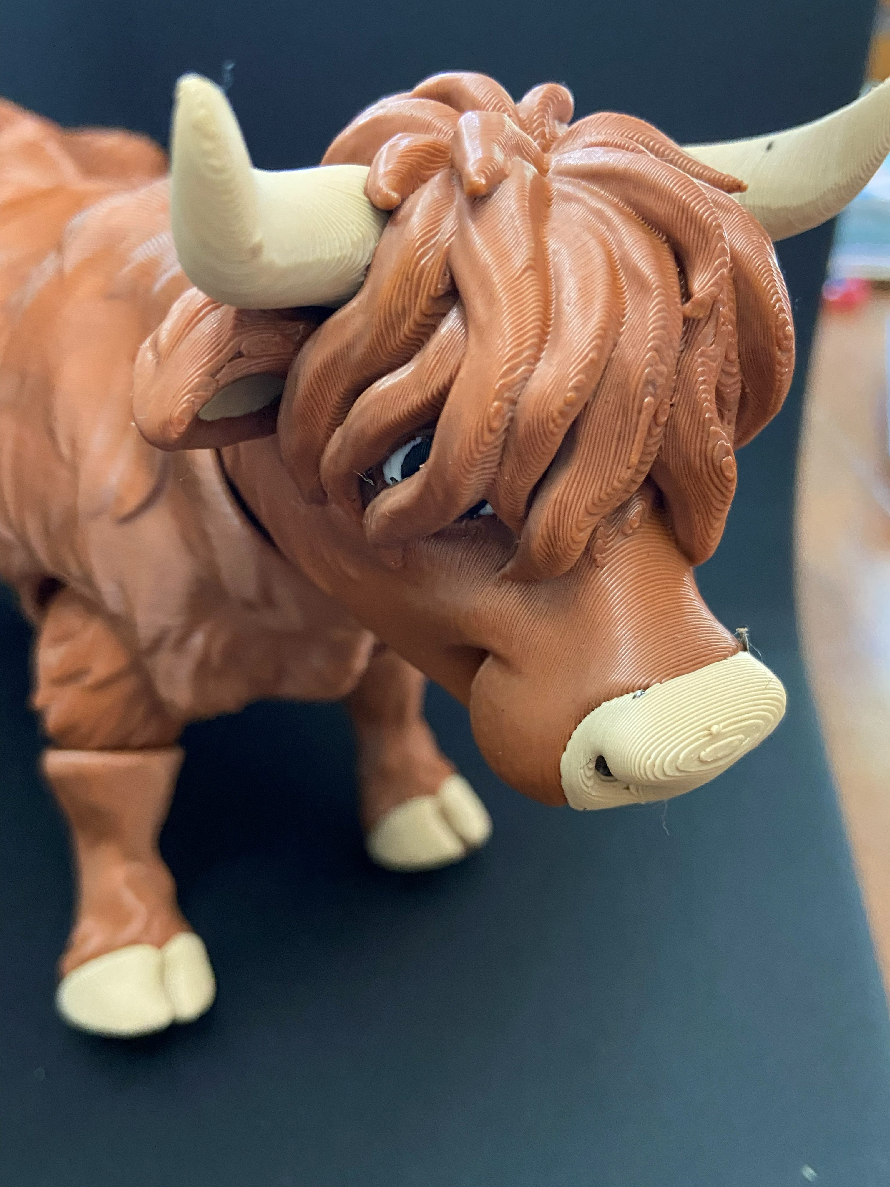 Large Articulated Highland Cow — 3D Printed Desk Buddy