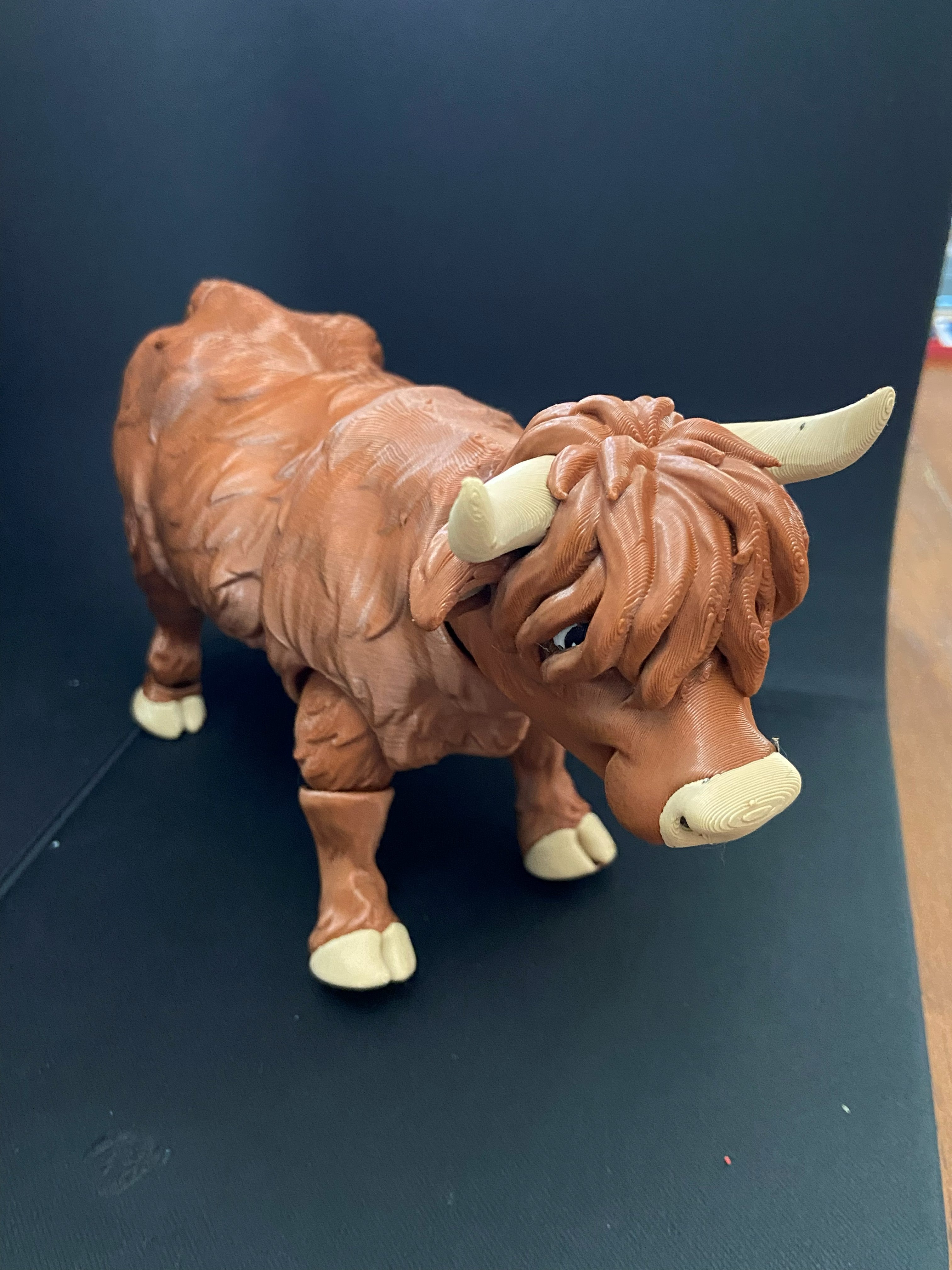Large Articulated Highland Cow — 3D Printed Desk Buddy