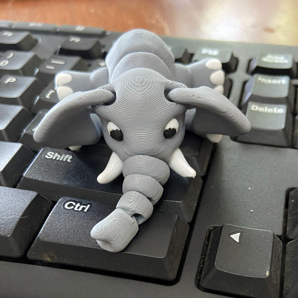 “Eleanor” the Elephant Fidget – 3d Printed Desk Buddy & Keychain