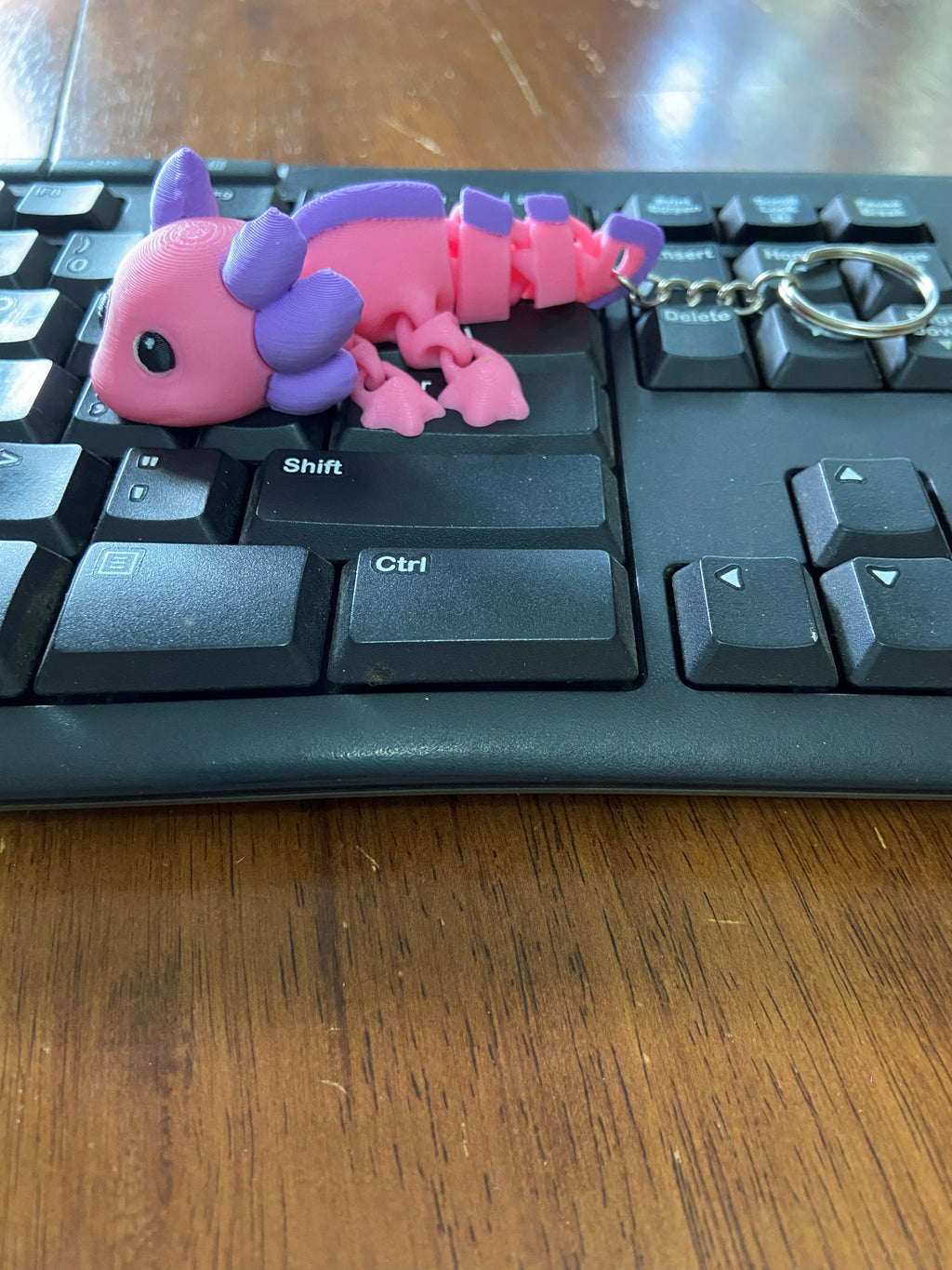 Pink & Purple Axolotl Fidget – 3D Printed Articulated Desk Buddy