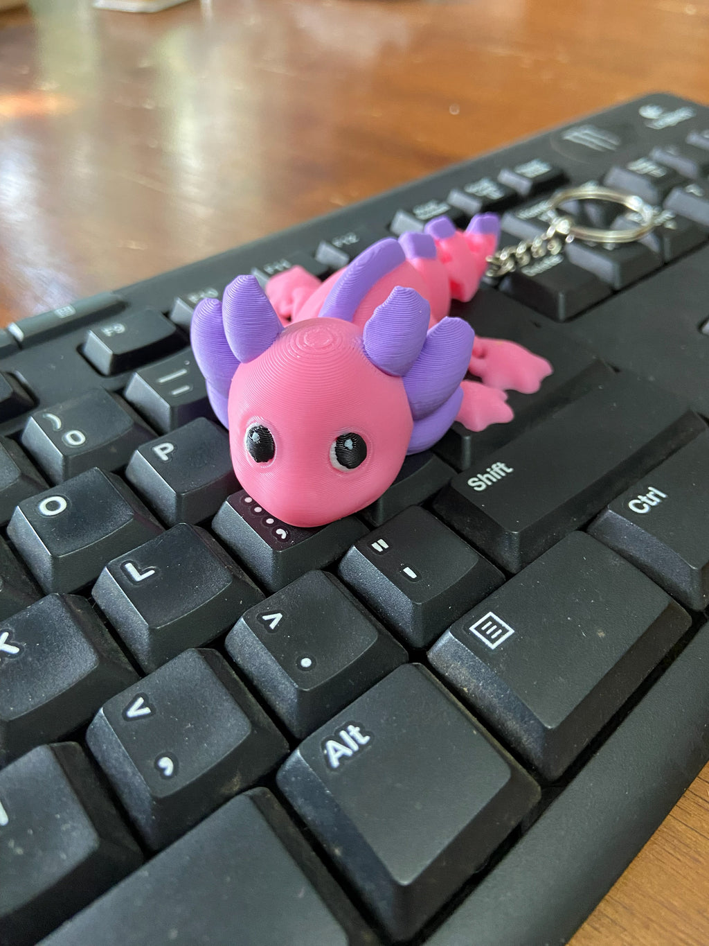Pink & Purple Axolotl Fidget – 3D Printed Articulated Desk Buddy