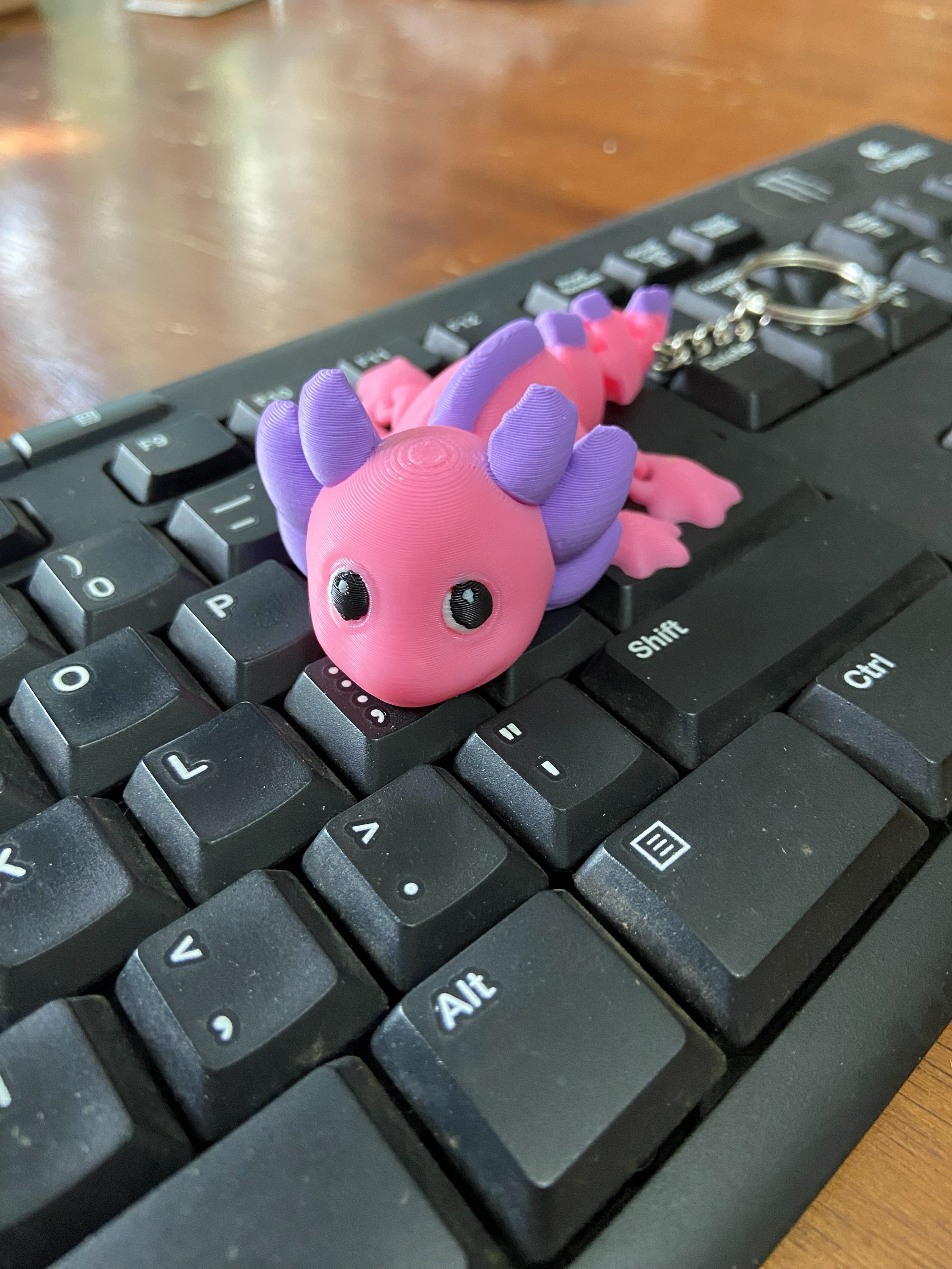 Pink & Purple Axolotl Fidget – 3D Printed Articulated Desk Buddy