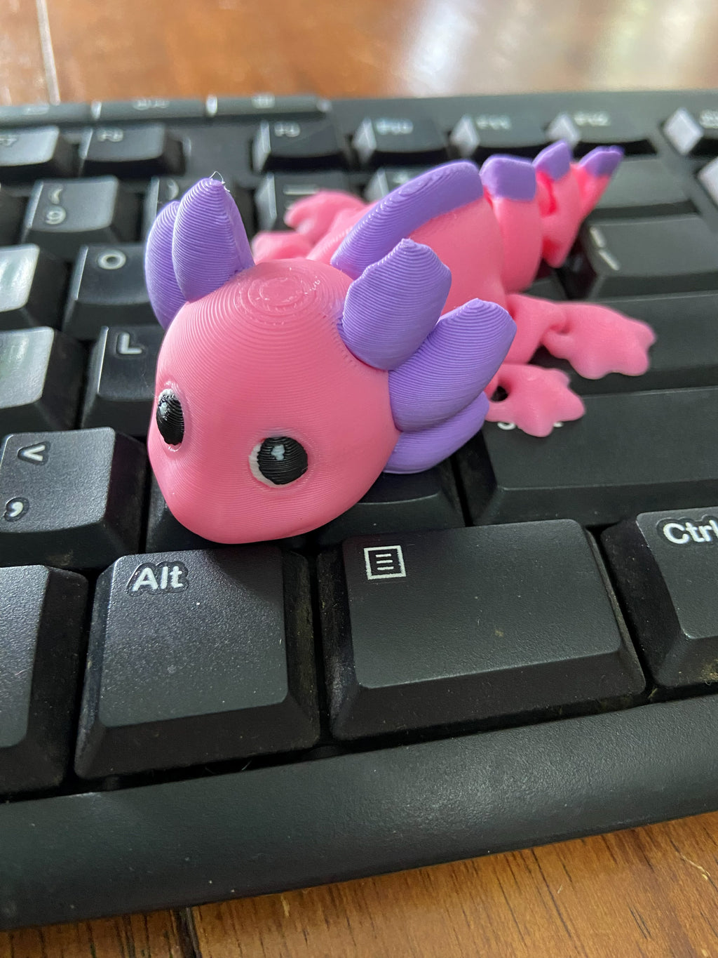 Pink & Purple Axolotl Fidget – 3D Printed Articulated Desk Buddy