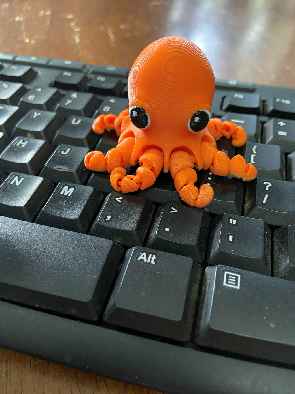 Orange Octopus Fidget – 3D Printed Desk Buddy & Keychain