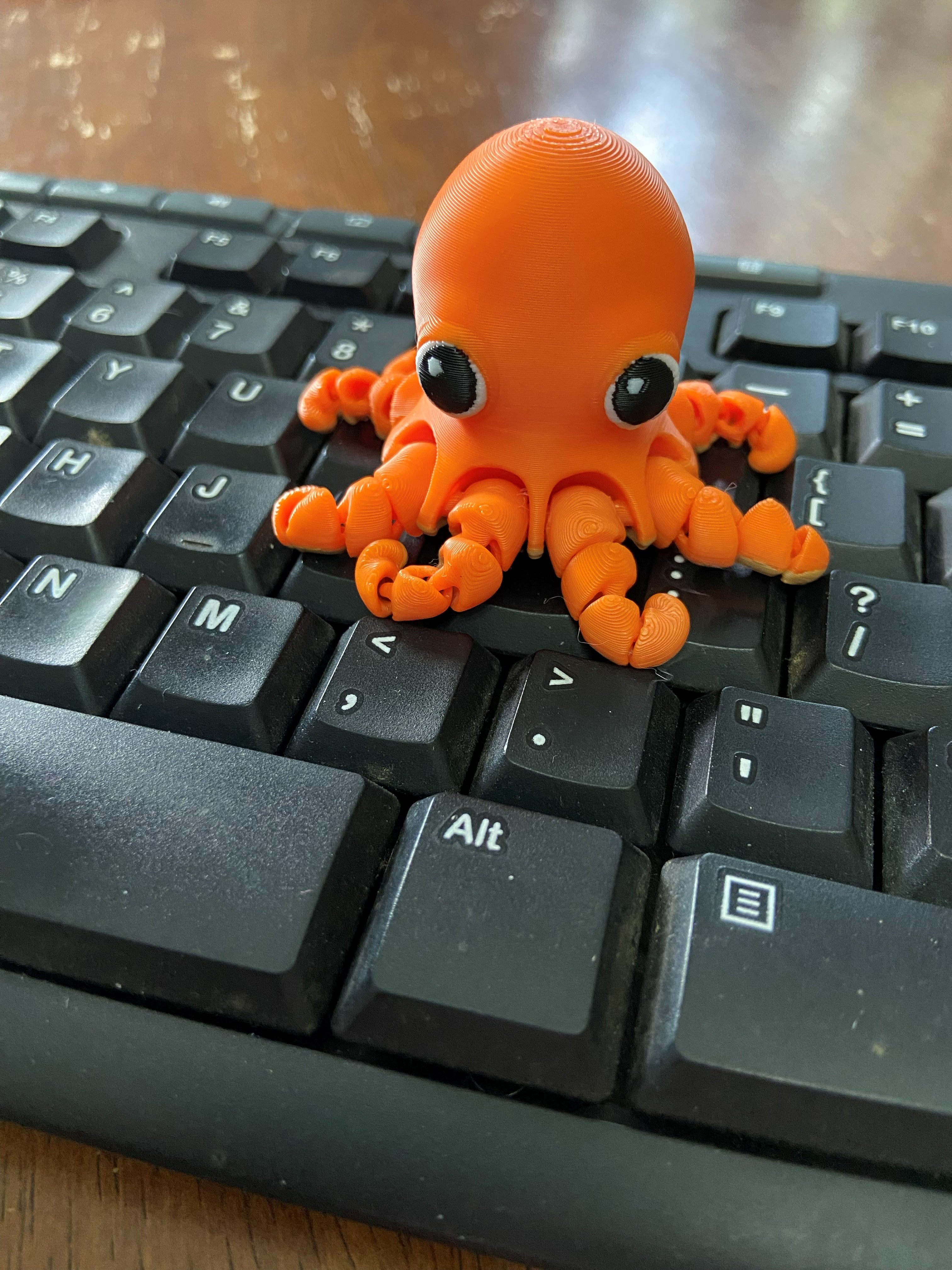 Orange Octopus Fidget – 3D Printed Desk Buddy & Keychain