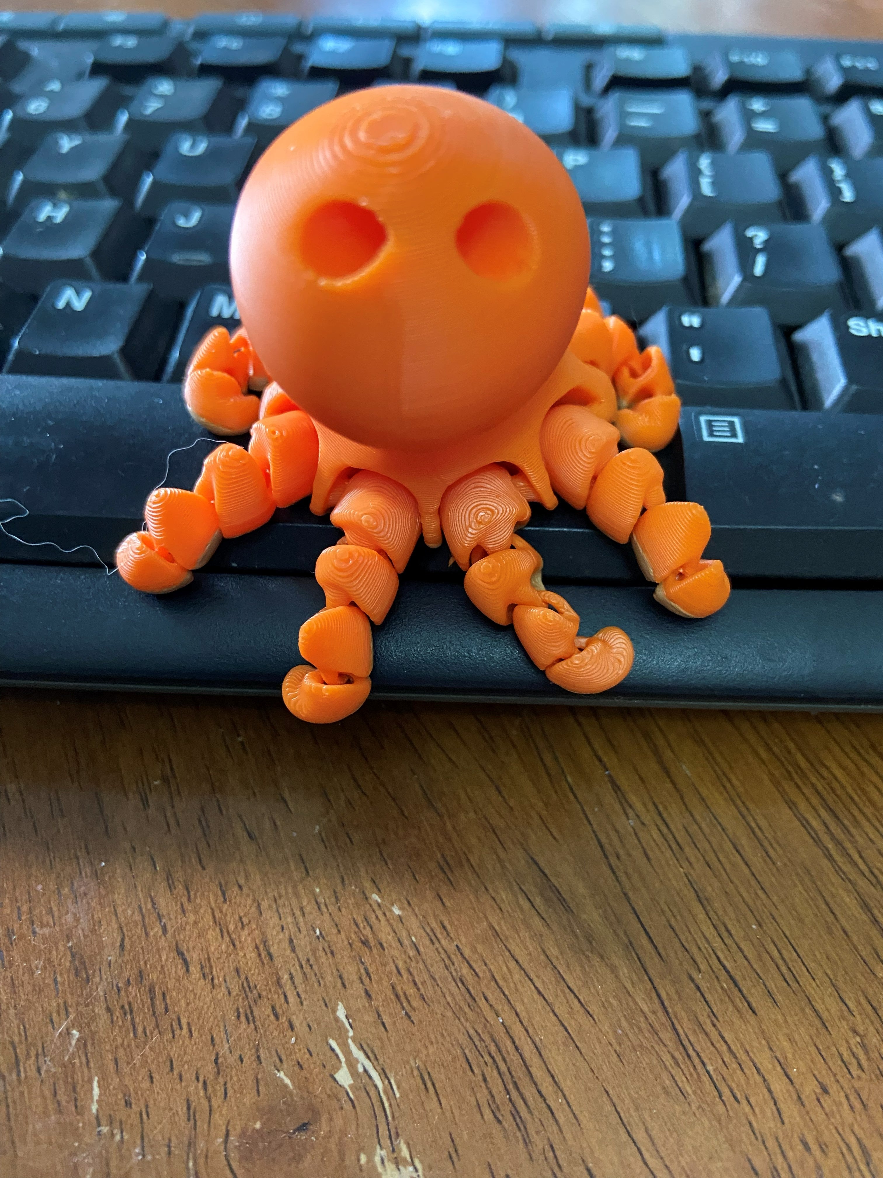 Orange Octopus Fidget – 3D Printed Desk Buddy & Keychain