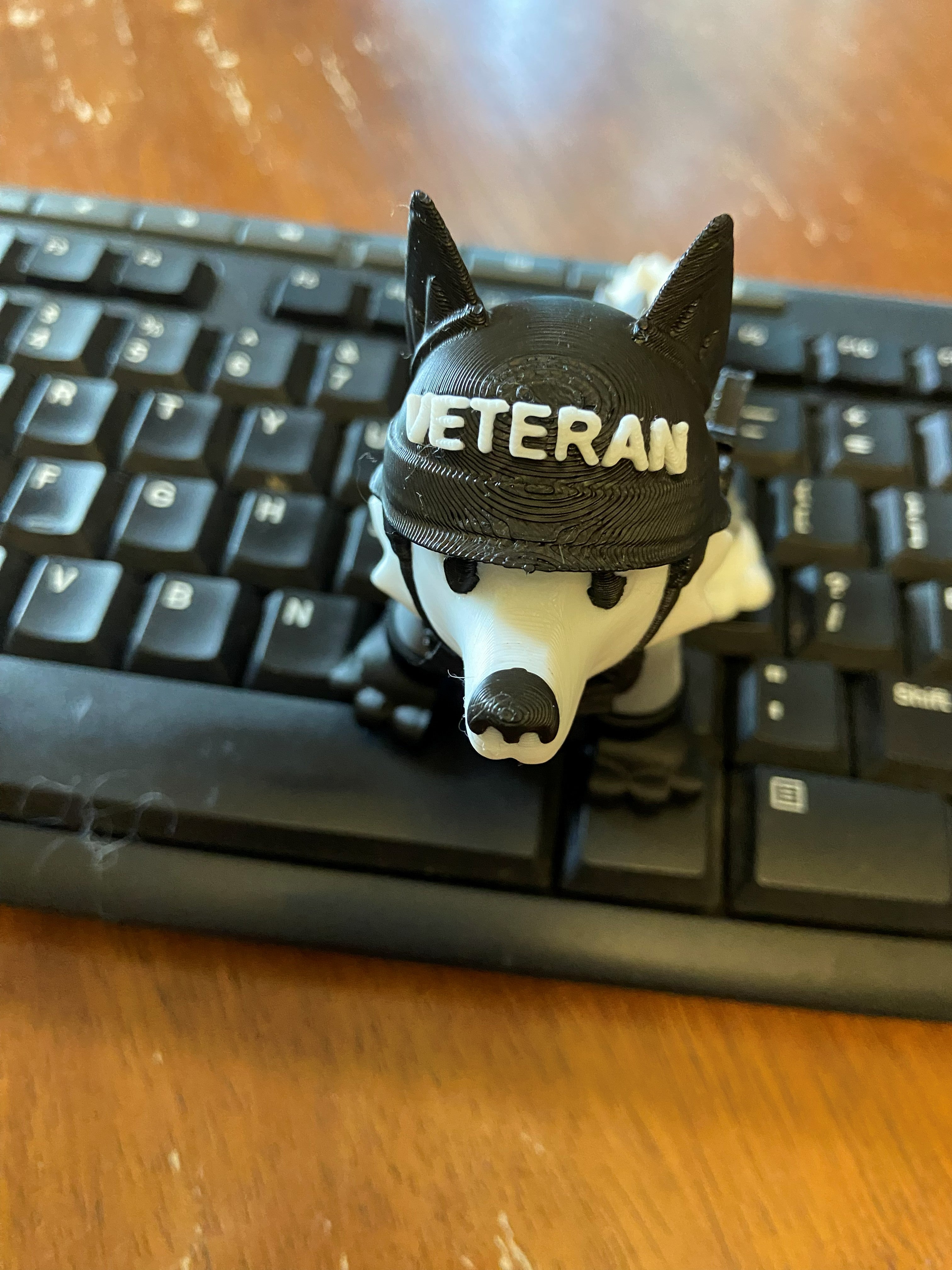 Military Mascot Dog – 3D Printed Fidget Desk Buddy (Flag or No Flag) – Veteran, Police, Air Force, Marine Corps, Army, Navy