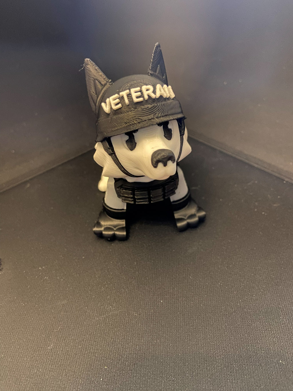 Military Mascot Dog – 3D Printed Fidget Desk Buddy (Flag or No Flag) – Veteran, Police, Air Force, Marine Corps, Army, Navy