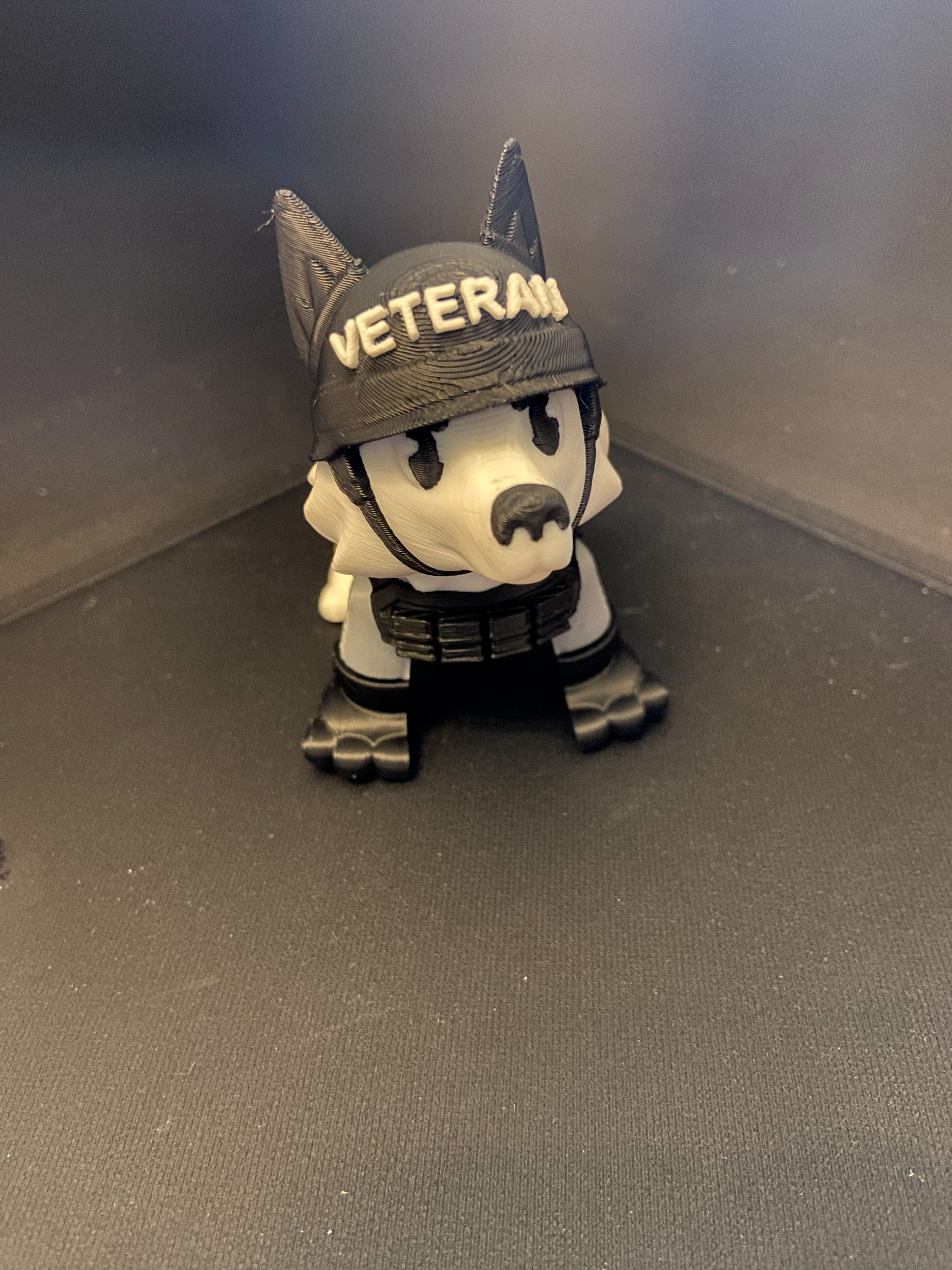 Military Mascot Dog – 3D Printed Fidget Desk Buddy (Flag or No Flag) – Veteran, Police, Air Force, Marine Corps, Army, Navy