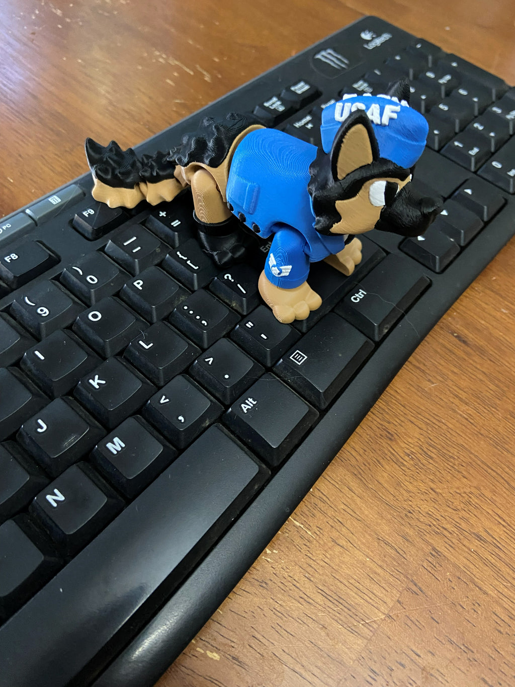 Military Mascot Dog – 3D Printed Fidget Desk Buddy (Flag or No Flag) – Veteran, Police, Air Force, Marine Corps, Army, Navy