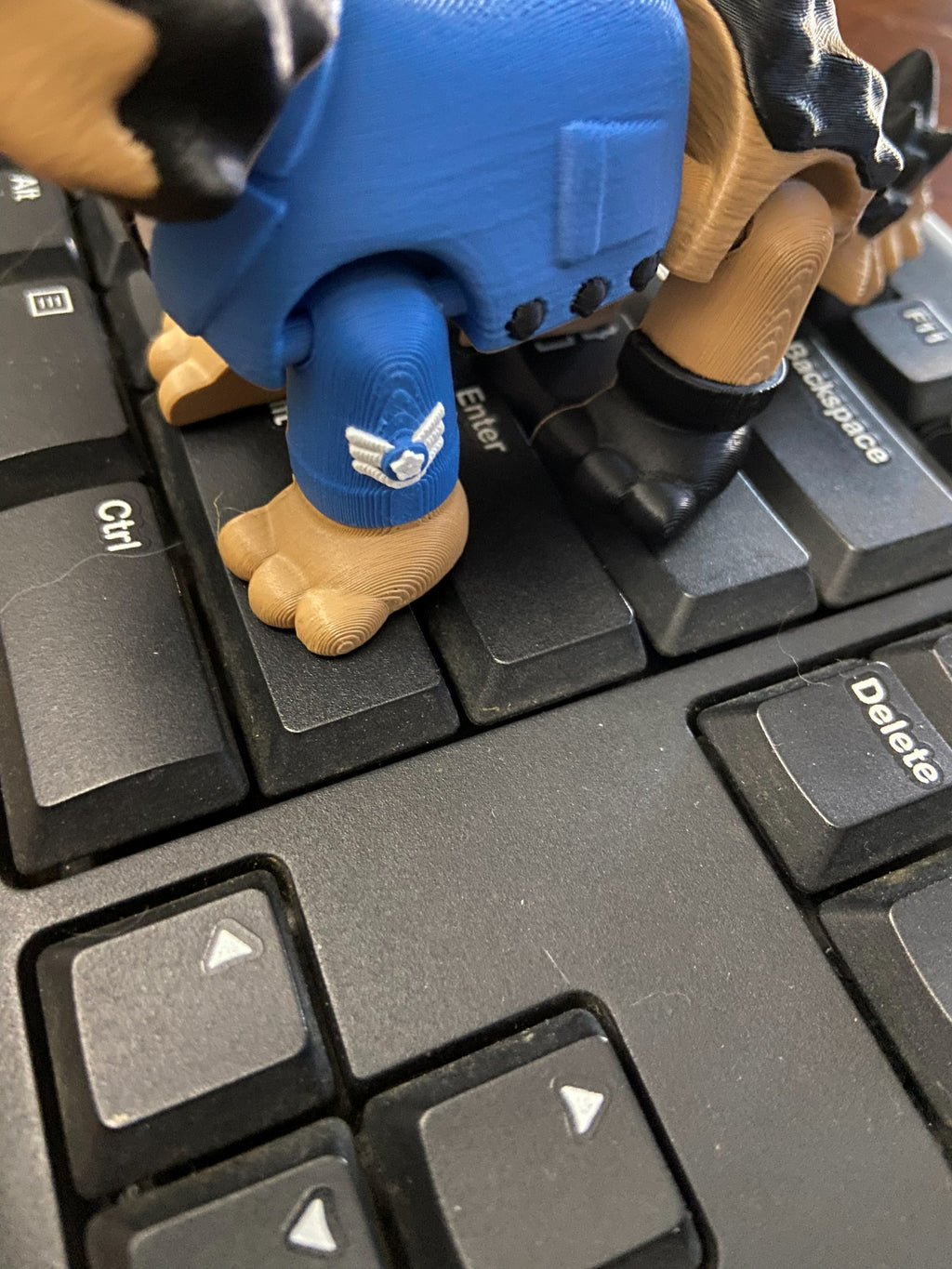 Military Mascot Dog – 3D Printed Fidget Desk Buddy (Flag or No Flag) – Veteran, Police, Air Force, Marine Corps, Army, Navy