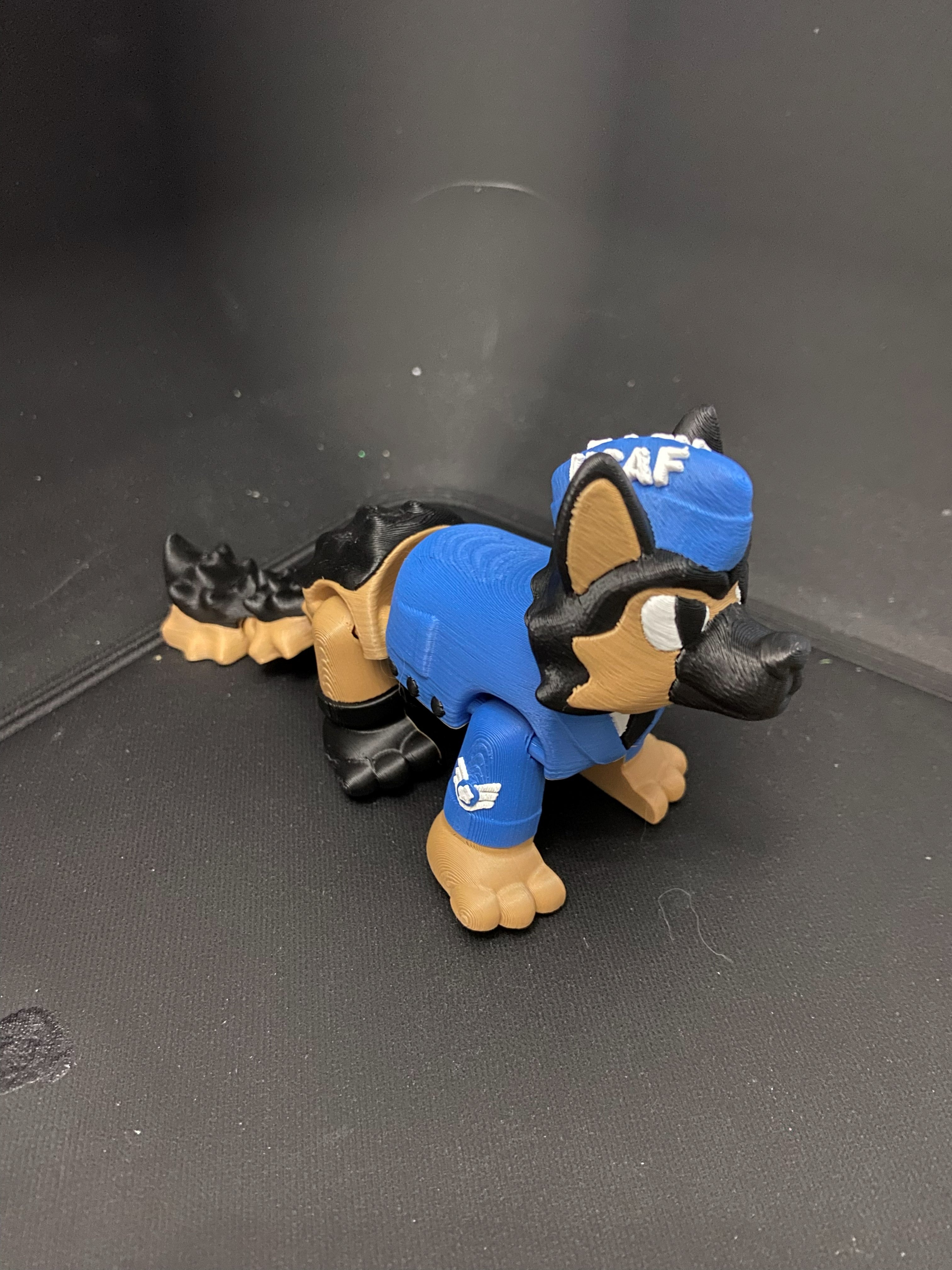 Military Mascot Dog – 3D Printed Fidget Desk Buddy (Flag or No Flag) – Veteran, Police, Air Force, Marine Corps, Army, Navy