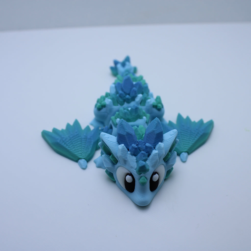 "Glacia" the Crystal Dragon (with or without egg) -3D printed desk companion