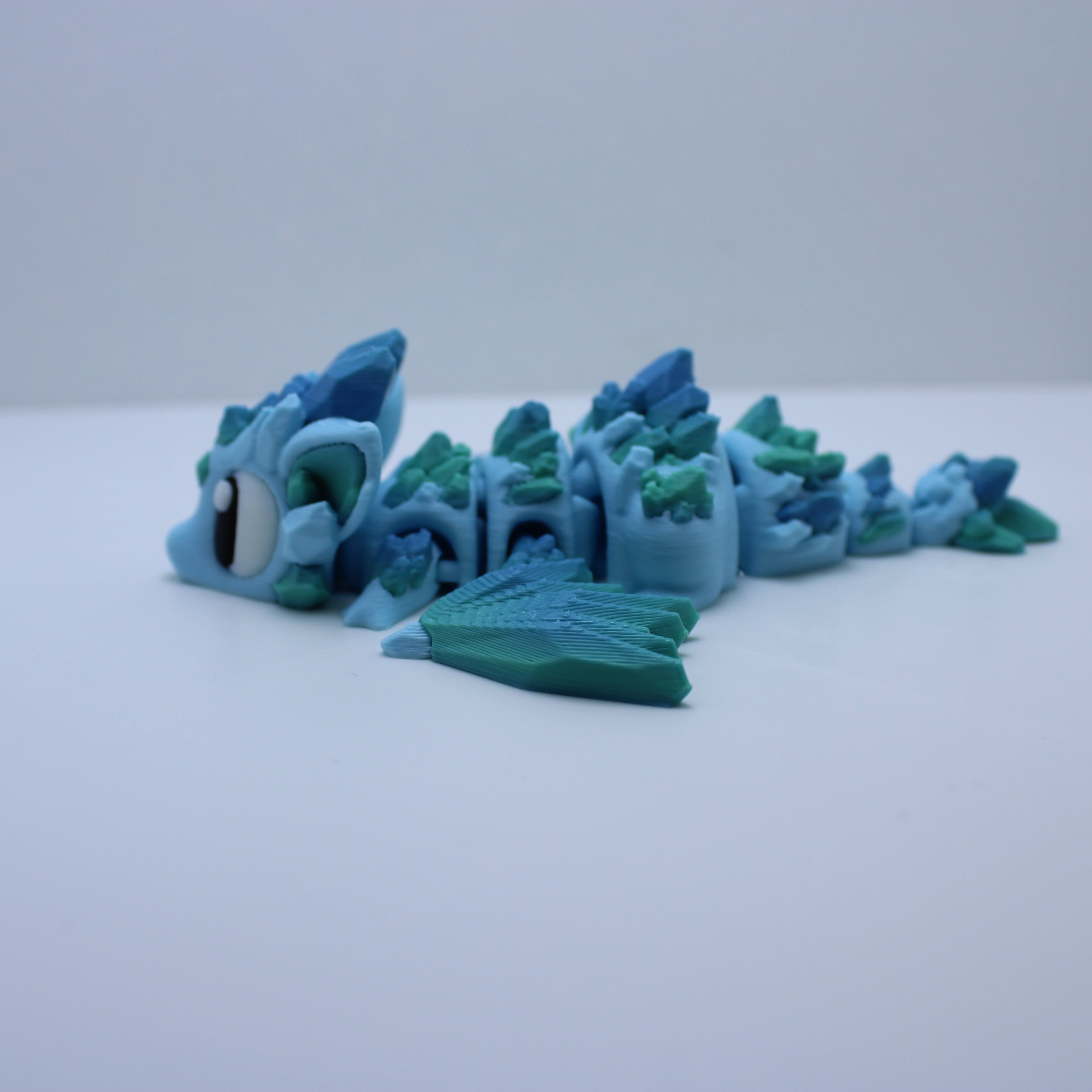 "Glacia" the Crystal Dragon (with or without egg) -3D printed desk companion