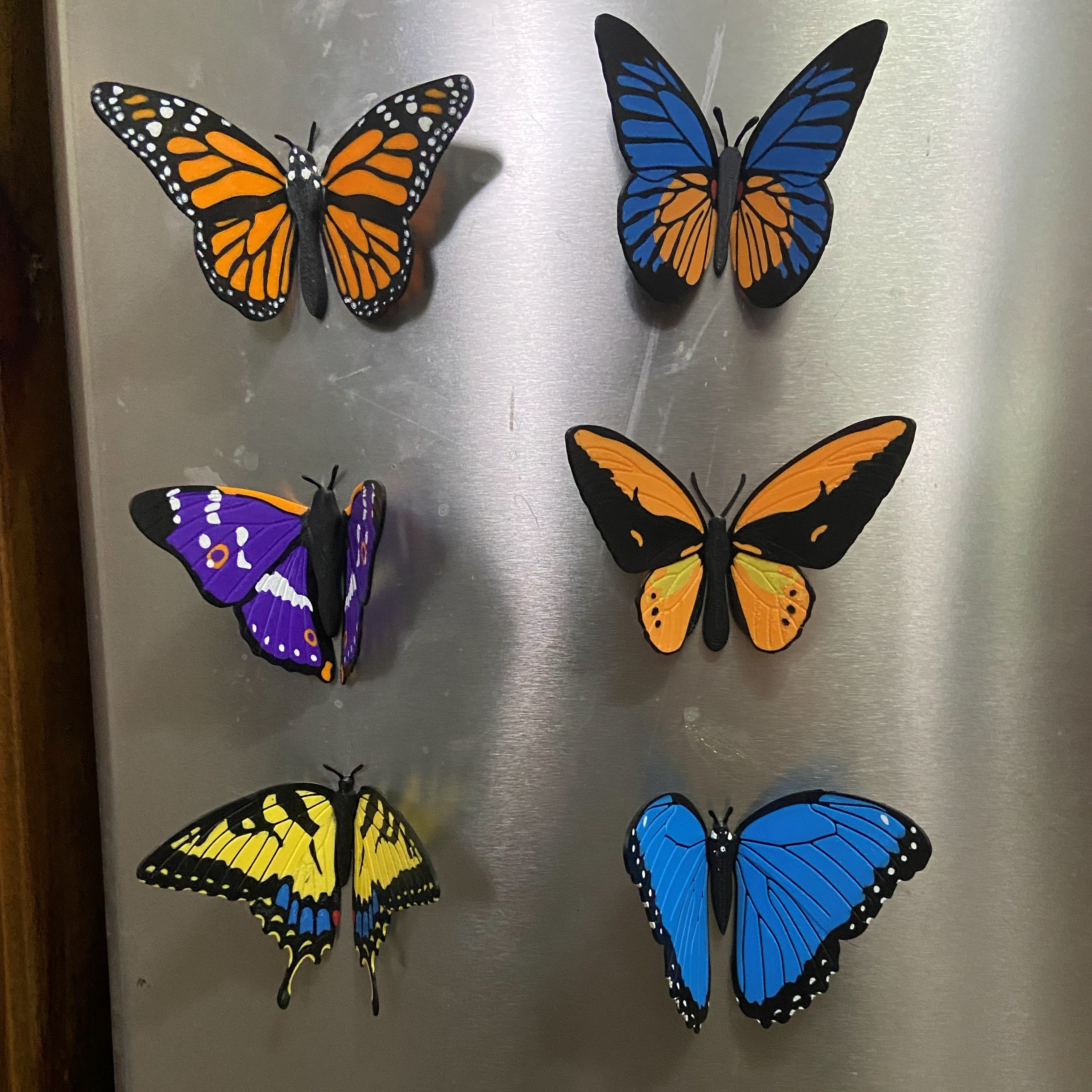 Magnetic Butterflies -3d printed fridge buddies (Set of 6)