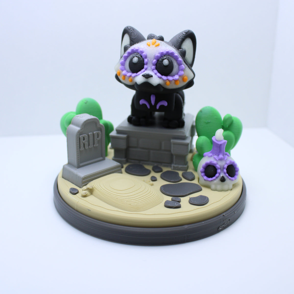 Dia de Los Muertos GLOW Kitty Display Set-3d printed desk companion