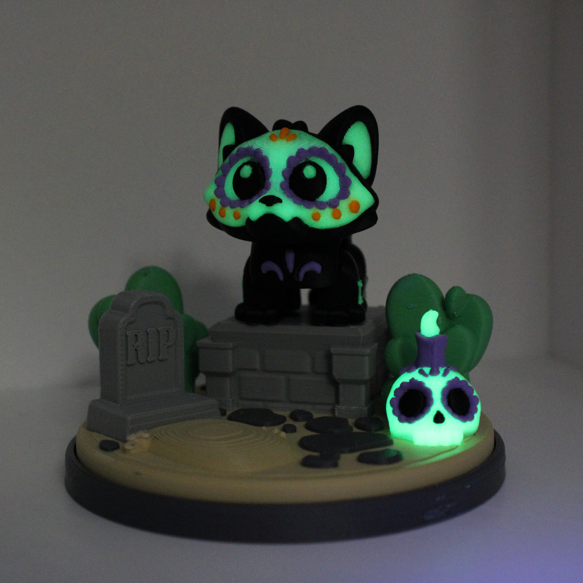 Dia de Los Muertos GLOW Kitty Display Set-3d printed desk companion