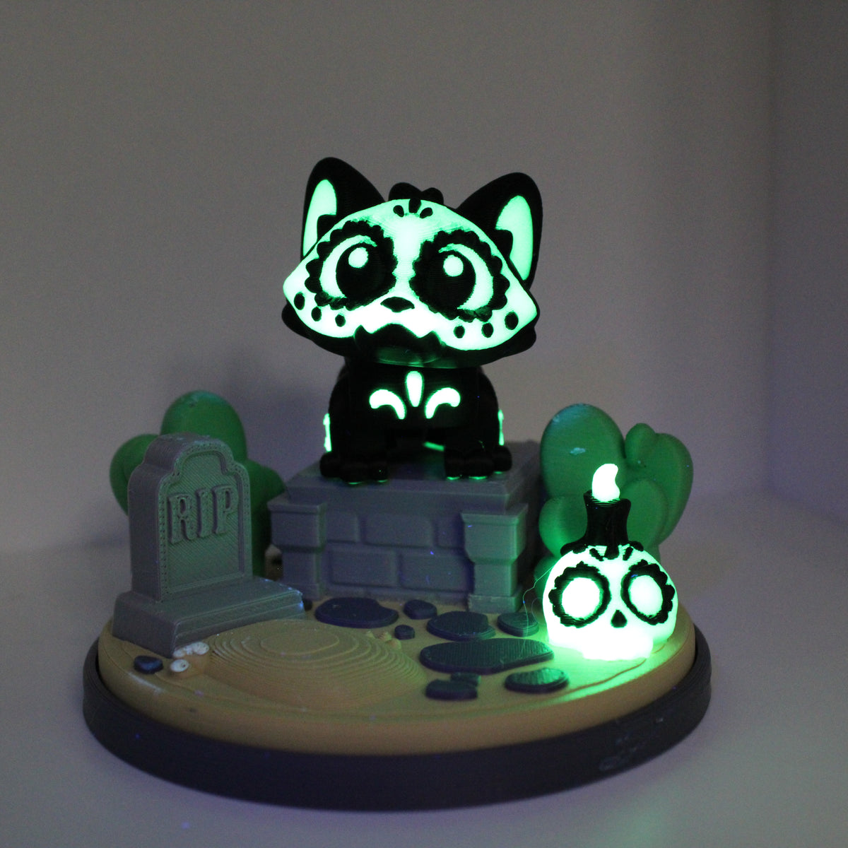Dia de Los Muertos GLOW Kitty Display Set-3d printed desk companion