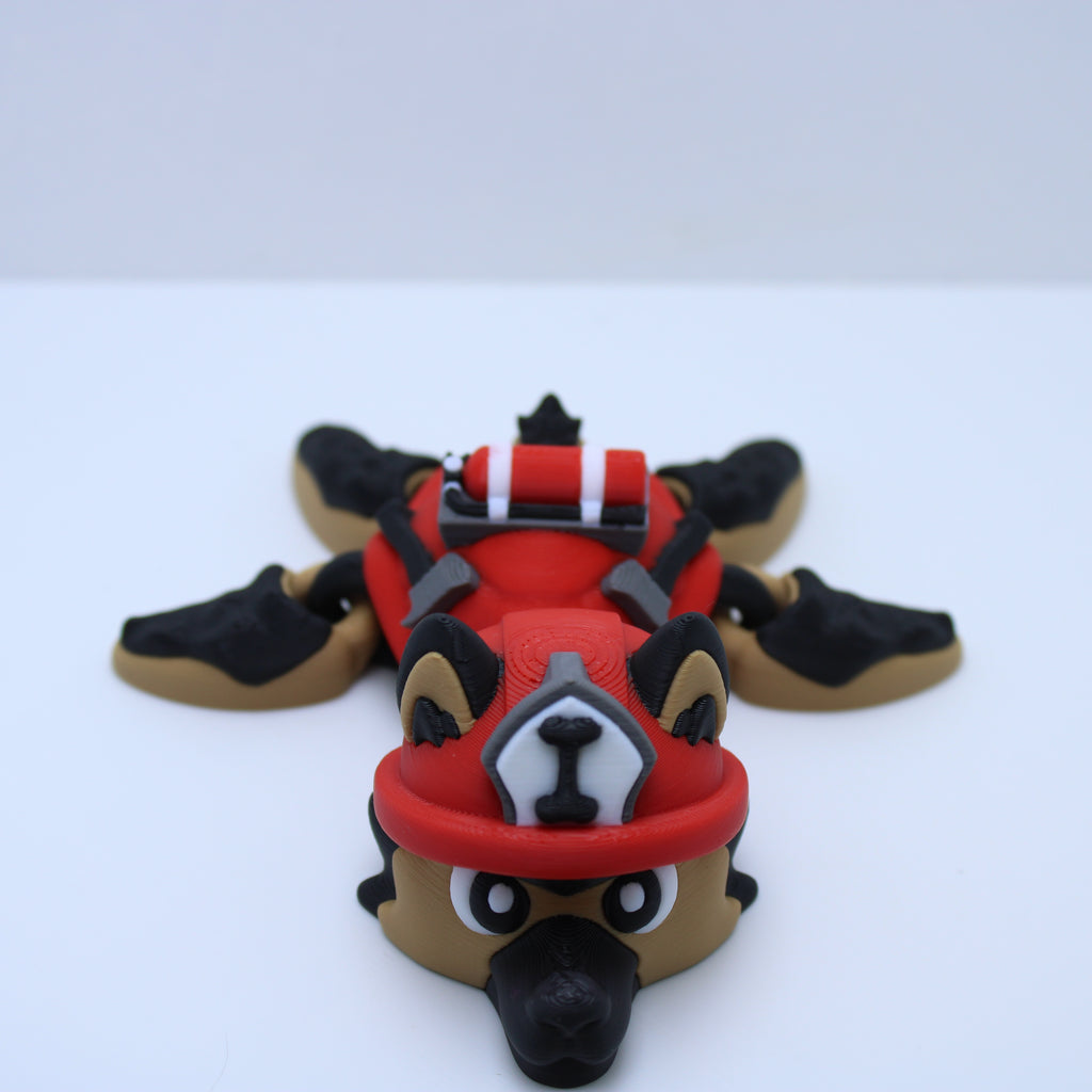Firefighter Pup Turtles - 3D printed desk companions
