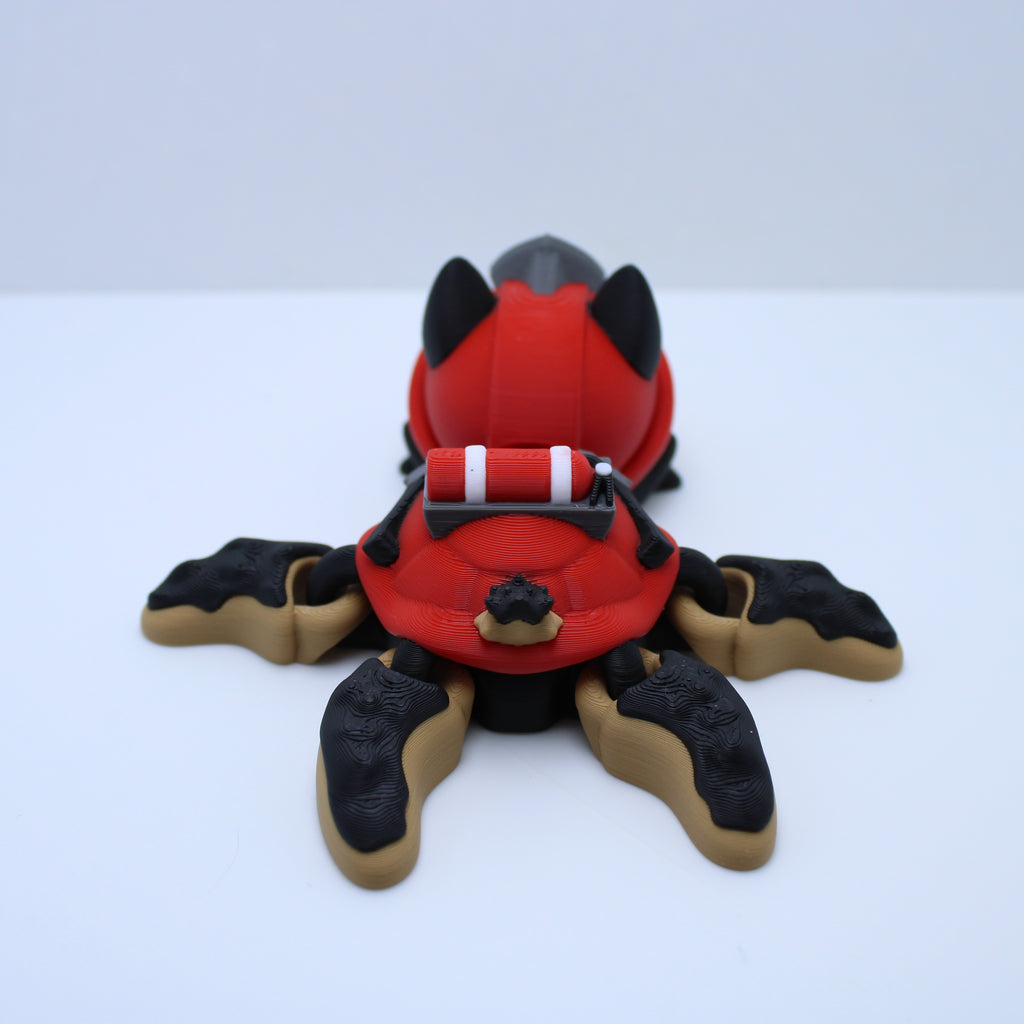 Firefighter Pup Turtles - 3D printed desk companions