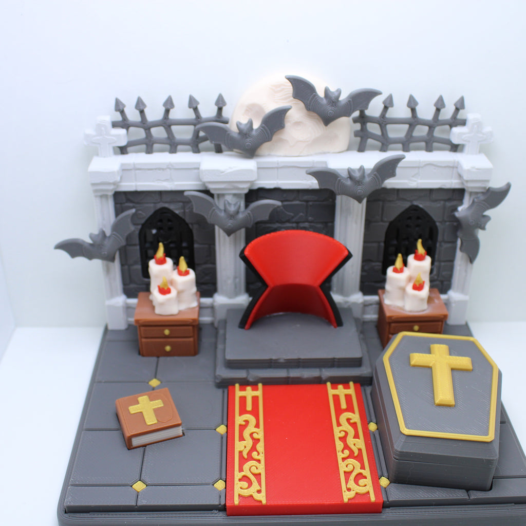 Dracula with Castle Display-3d printed desk companion
