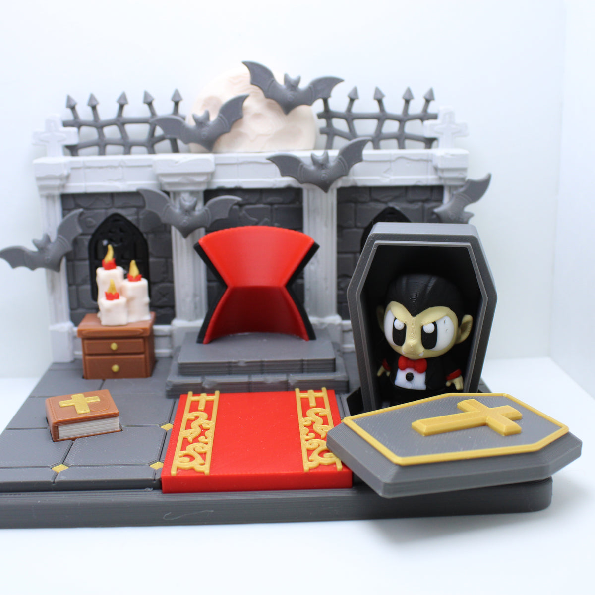 Dracula with Castle Display-3d printed desk companion